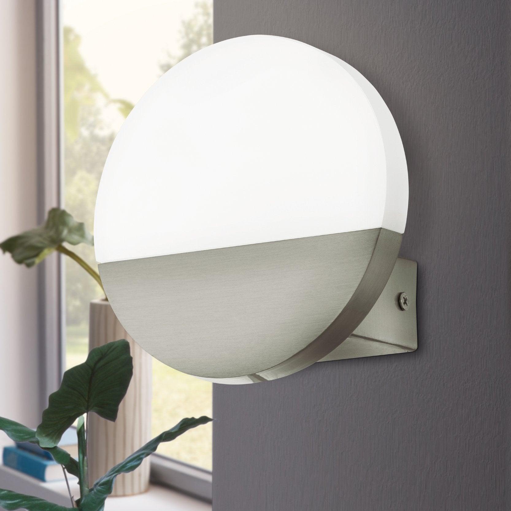 eglo metrass 1 led nickel wall light