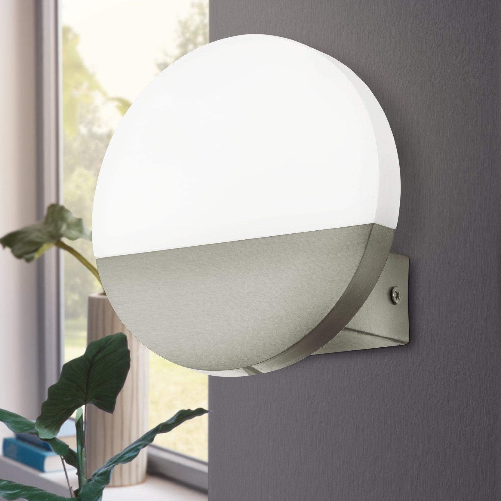 eglo metrass 1 led nickel wall light living room image