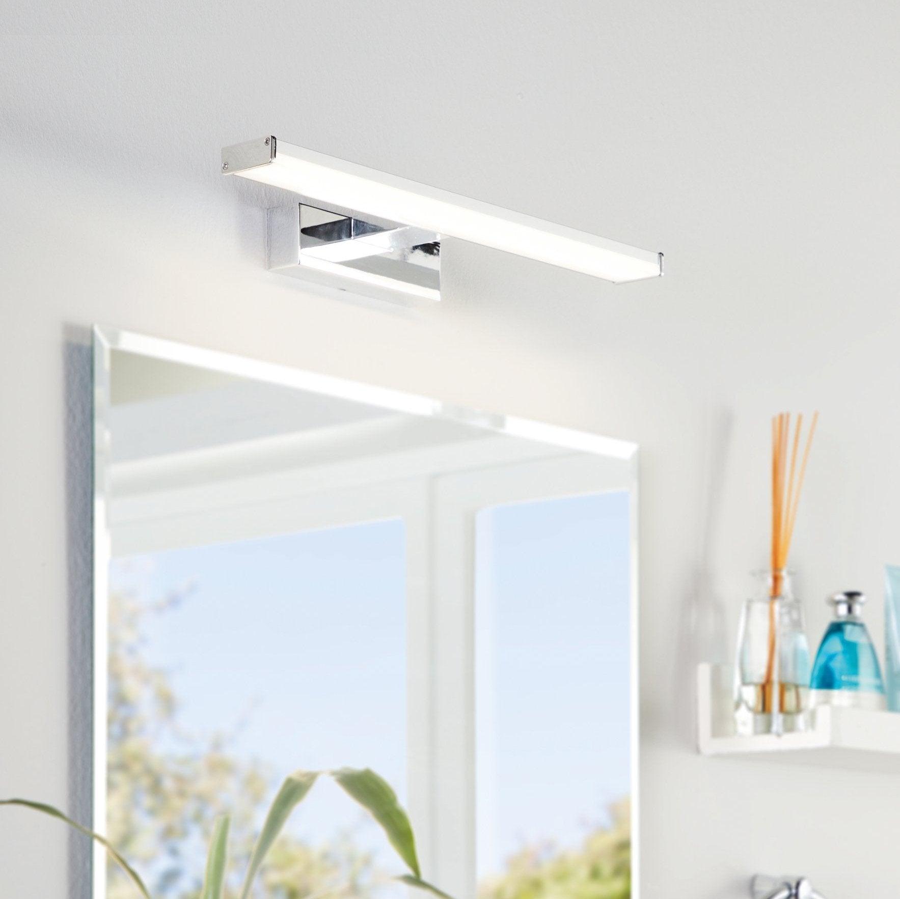 eglo pandella 1 ip44 chrome led bathroom wall mirror light 40cm