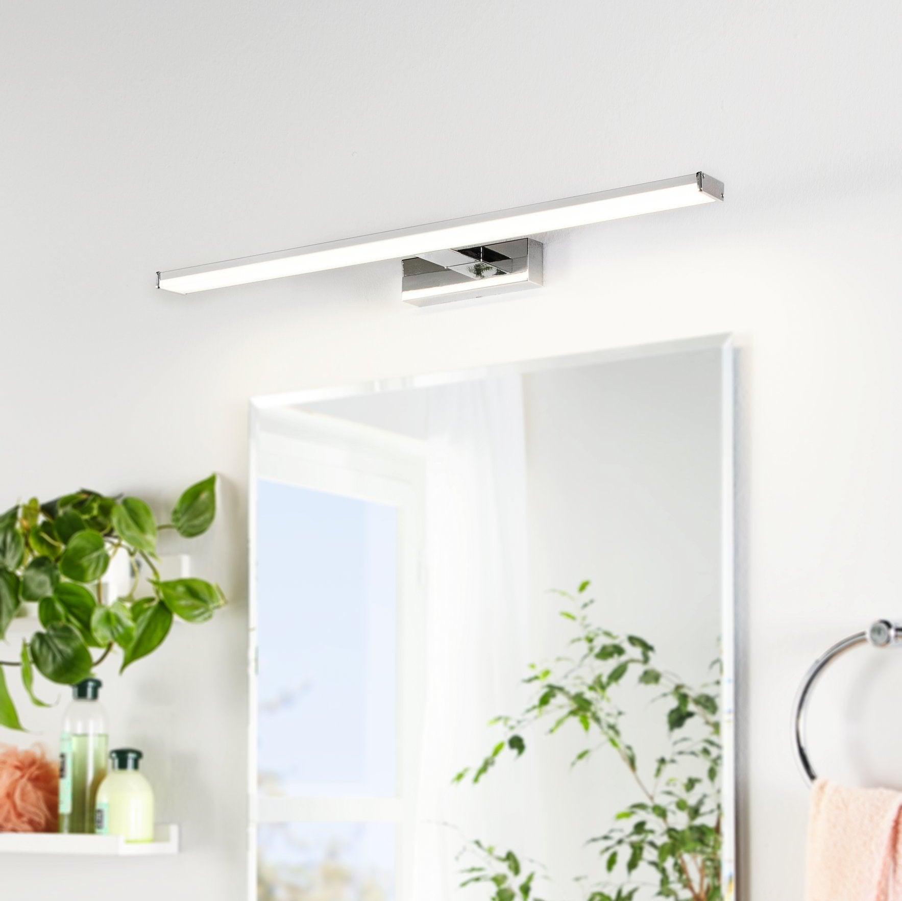 eglo pandella 1 ip44 chrome led bathroom wall mirror light 60cm