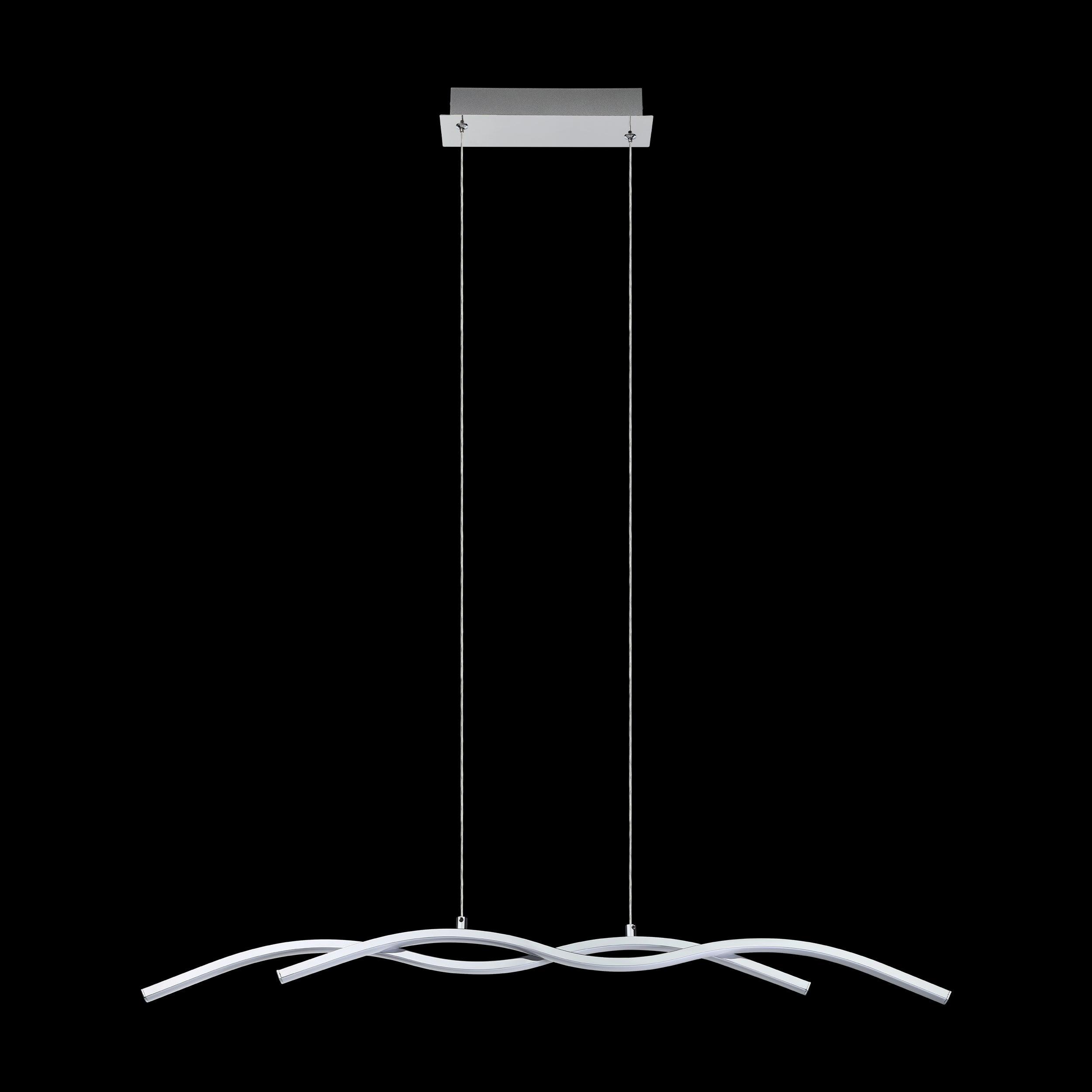 eglo lasana 2 led chrome curved ceiling pendant 87cm living room close up