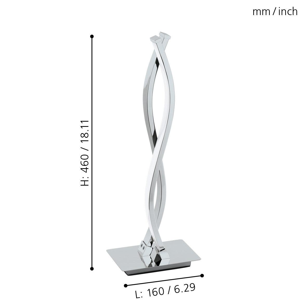 eglo lasana 2 2 light led chrome table lamp kitchen lighting