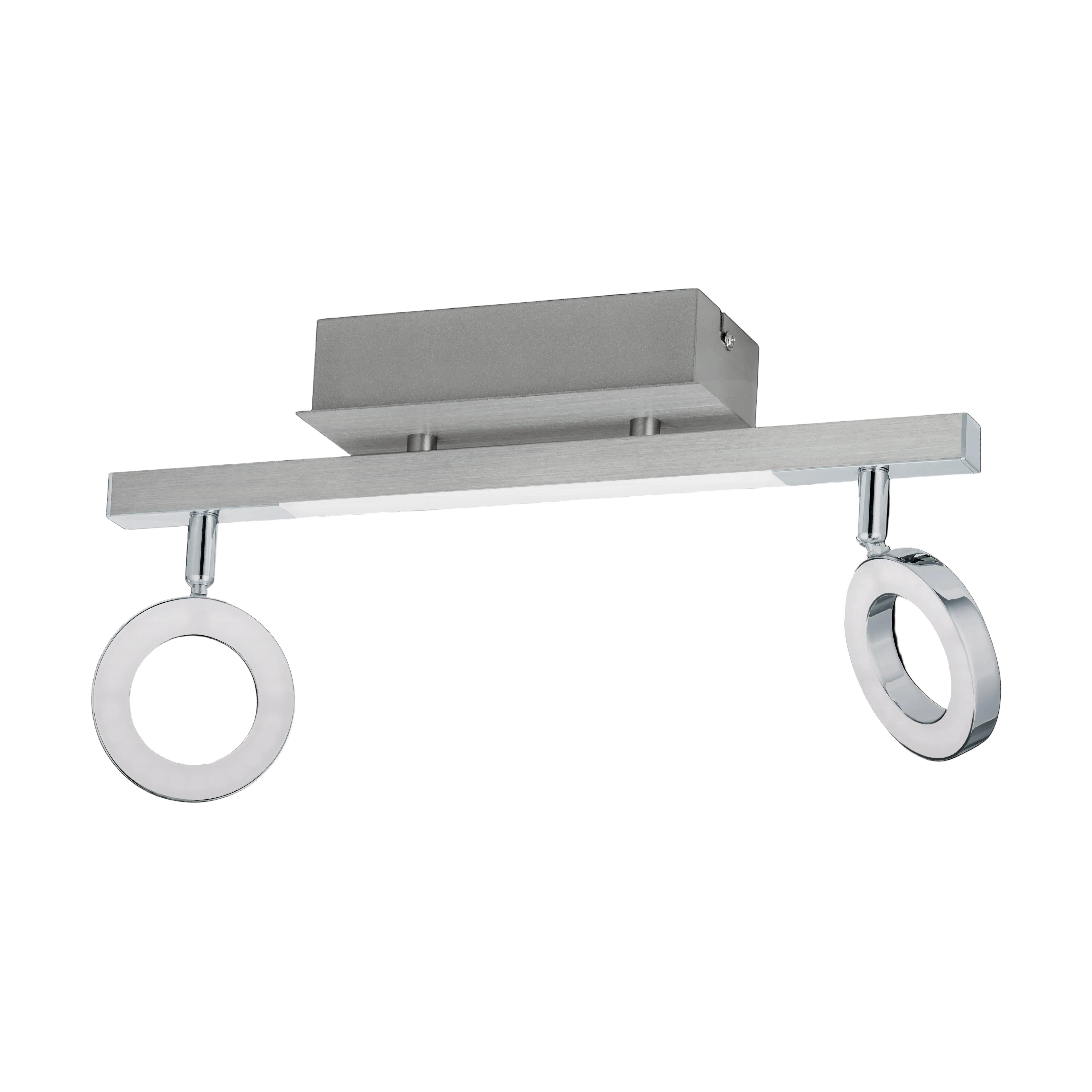 eglo cardillio 1 integrated led chrome 2 light bar spotlight living room image