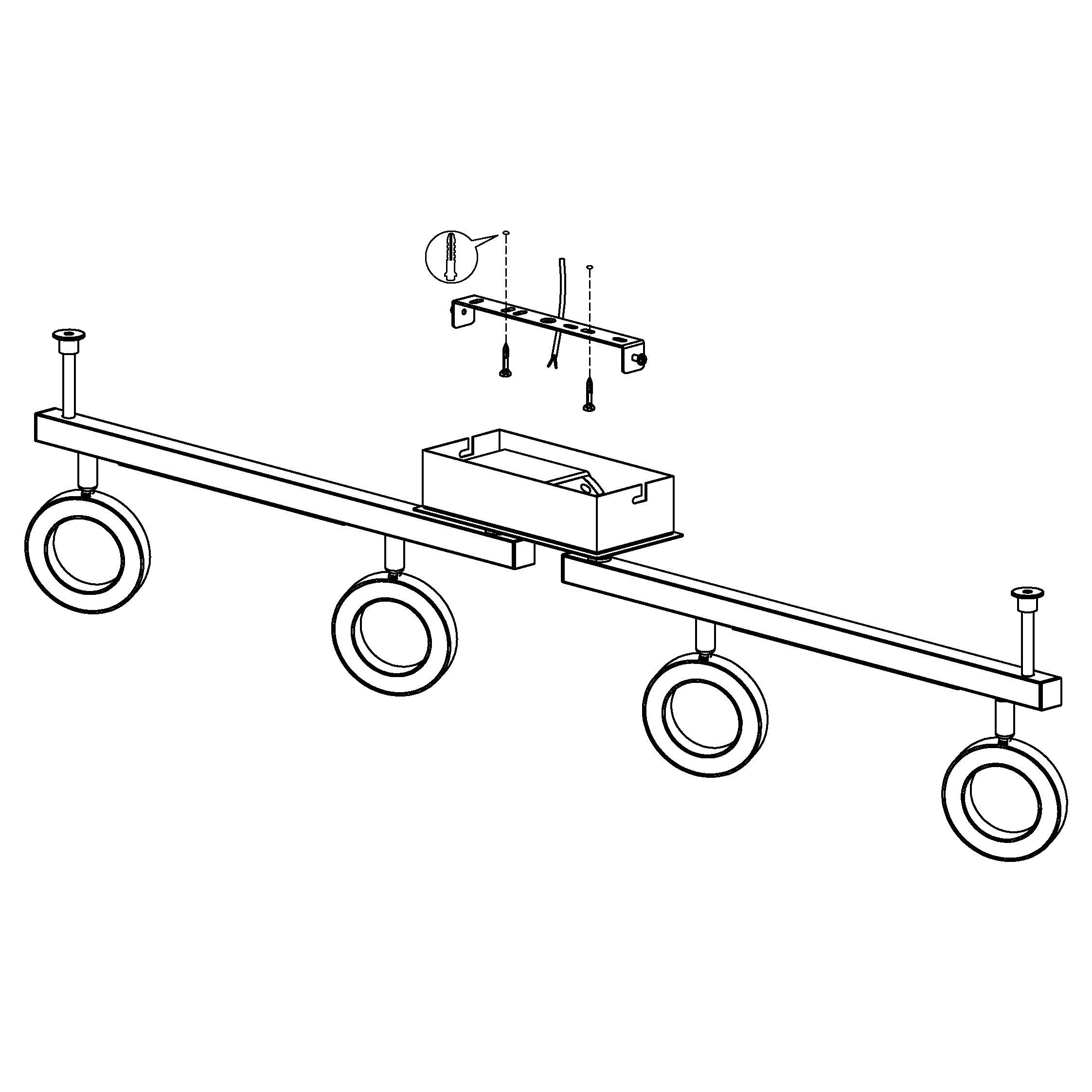 eglo cardillio 1 integrated led chrome 4 light bar spotlight kitchen lighting