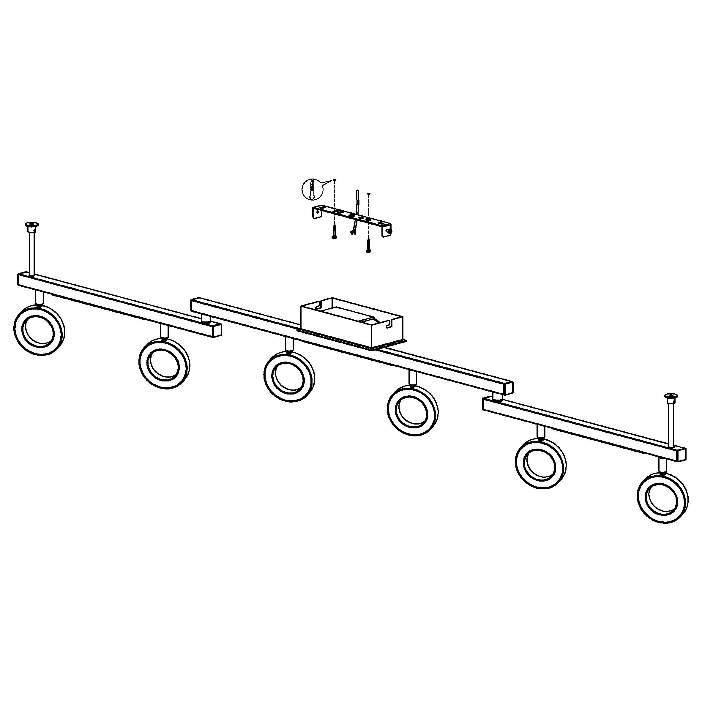 eglo cardillio 1 integrated led chrome 6 light bar spotlight Kitchen Lighting Close Up