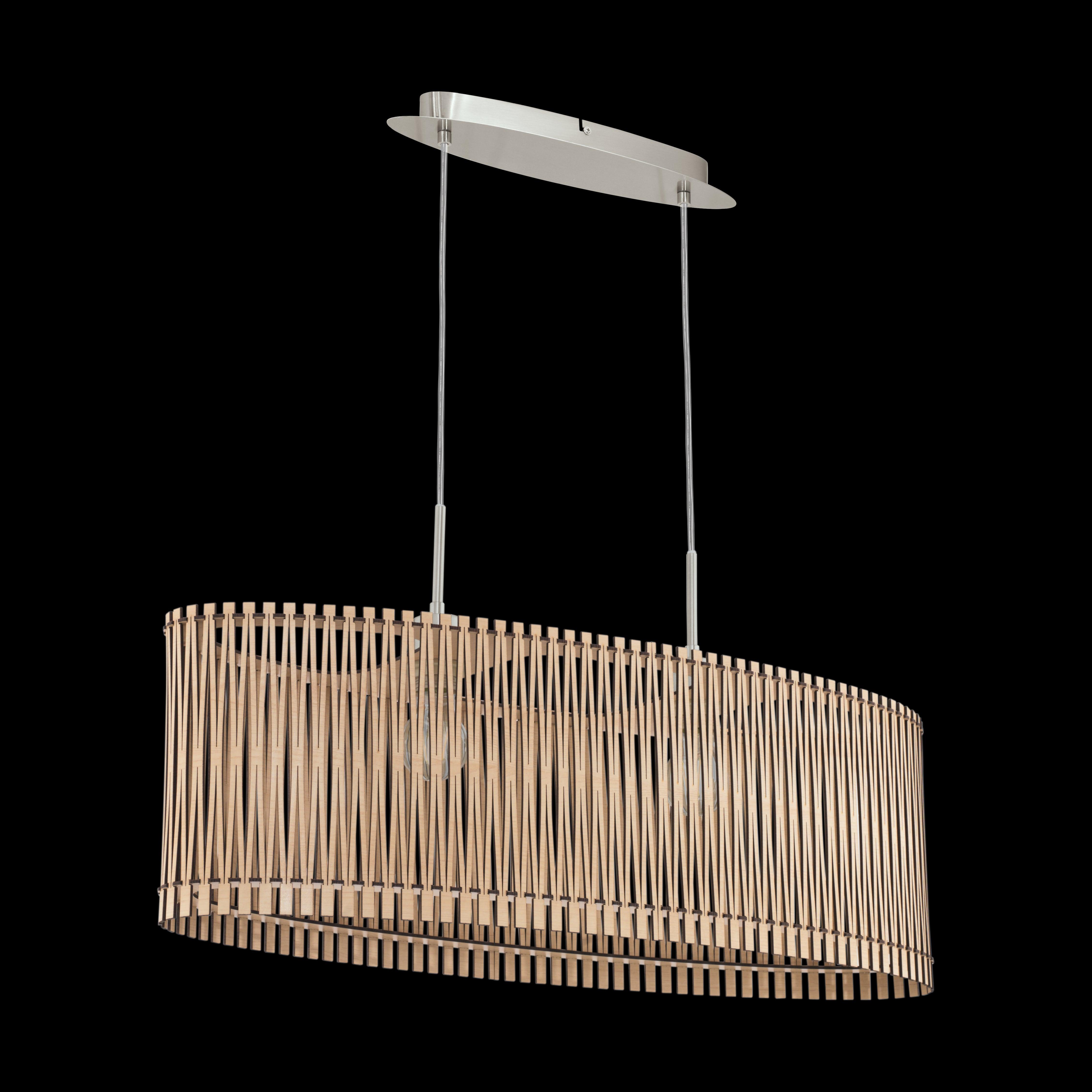 eglo sendero oval 2 light wooden slat lampshade ceiling pendant kitchen lighting