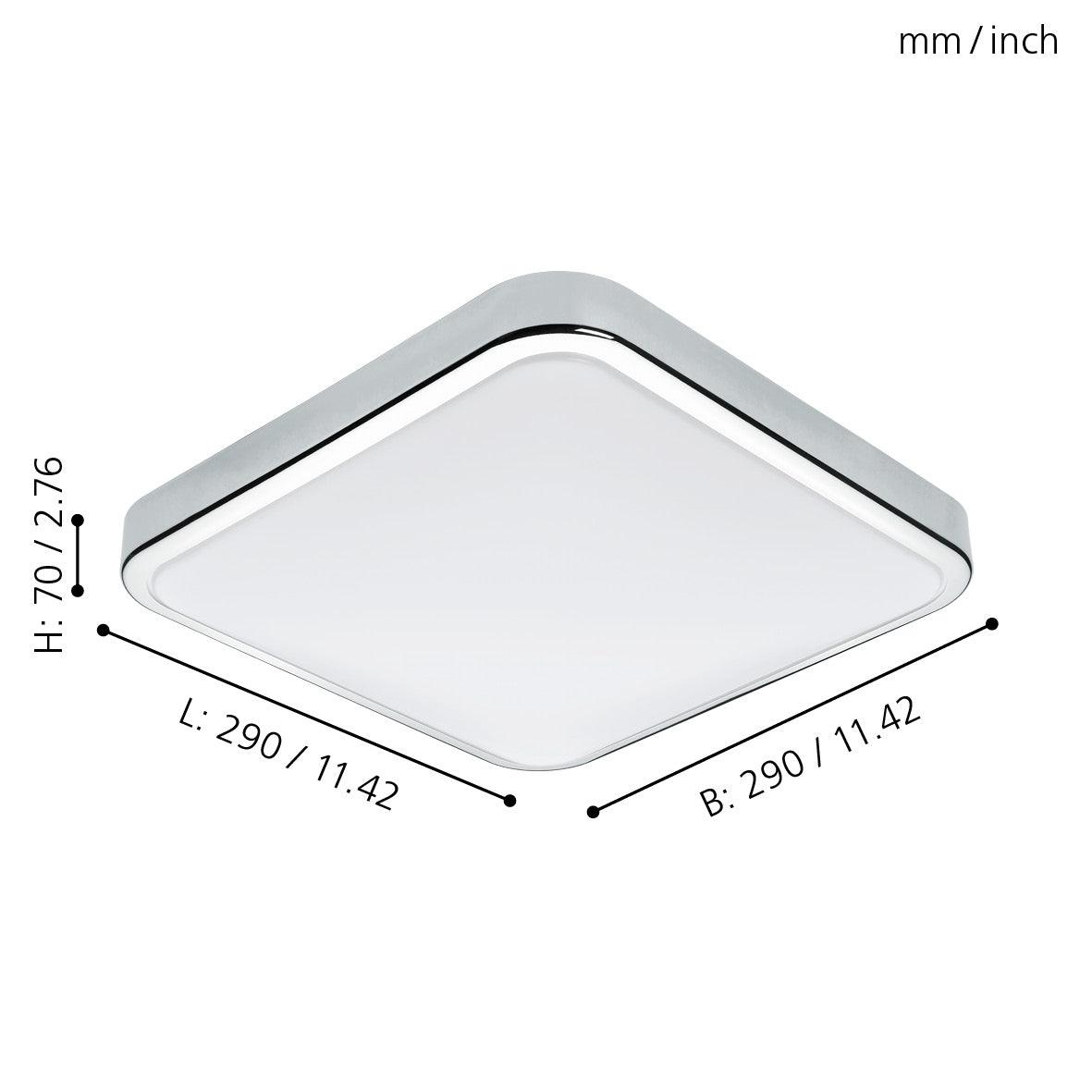 eglo manilva 1 chrome ip44 flush led bathroom ceiling light living room close up