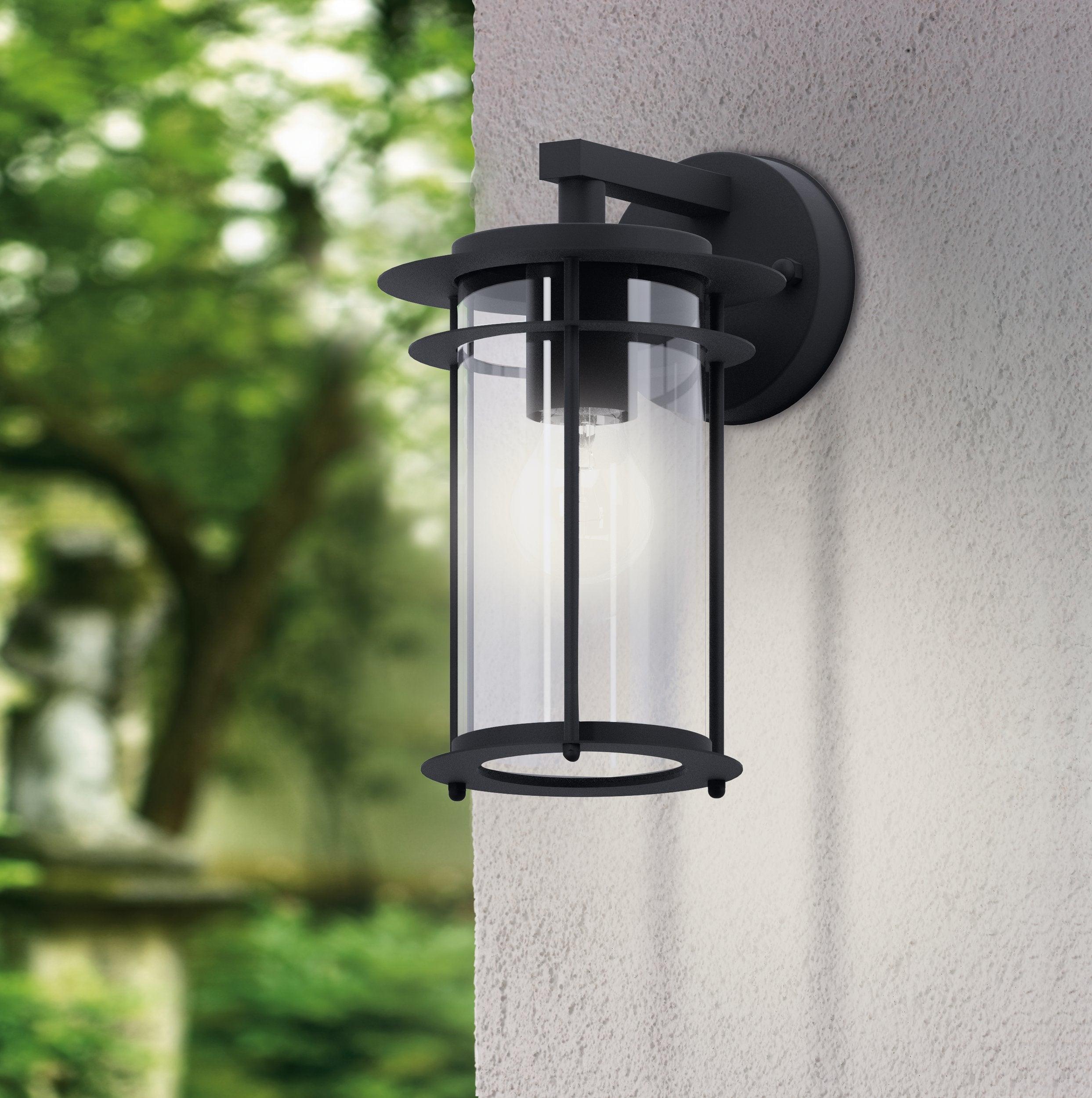 eglo valdeo ip44 black outdoor wall light living room image