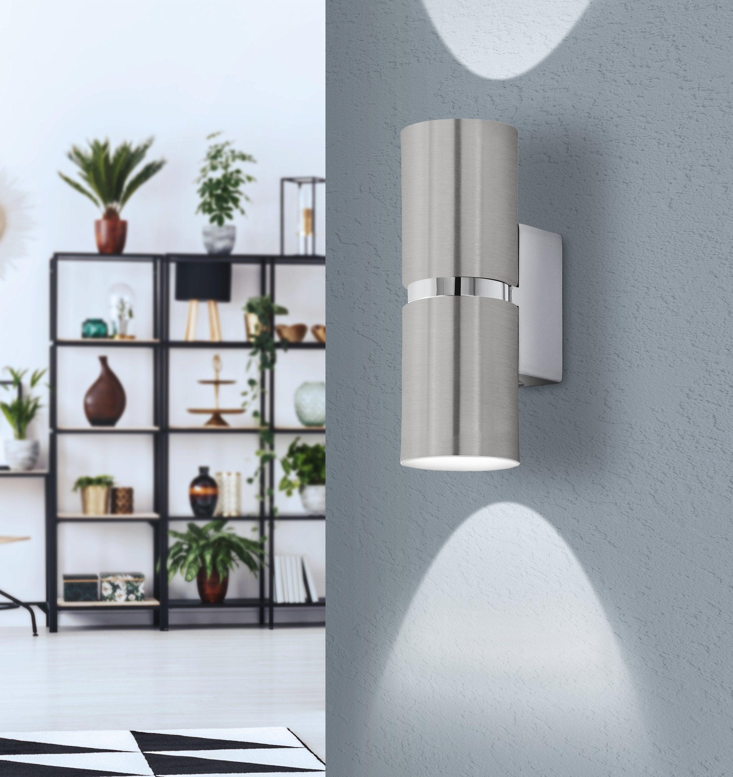 eglo passa nickel chrome up down wall light living room image