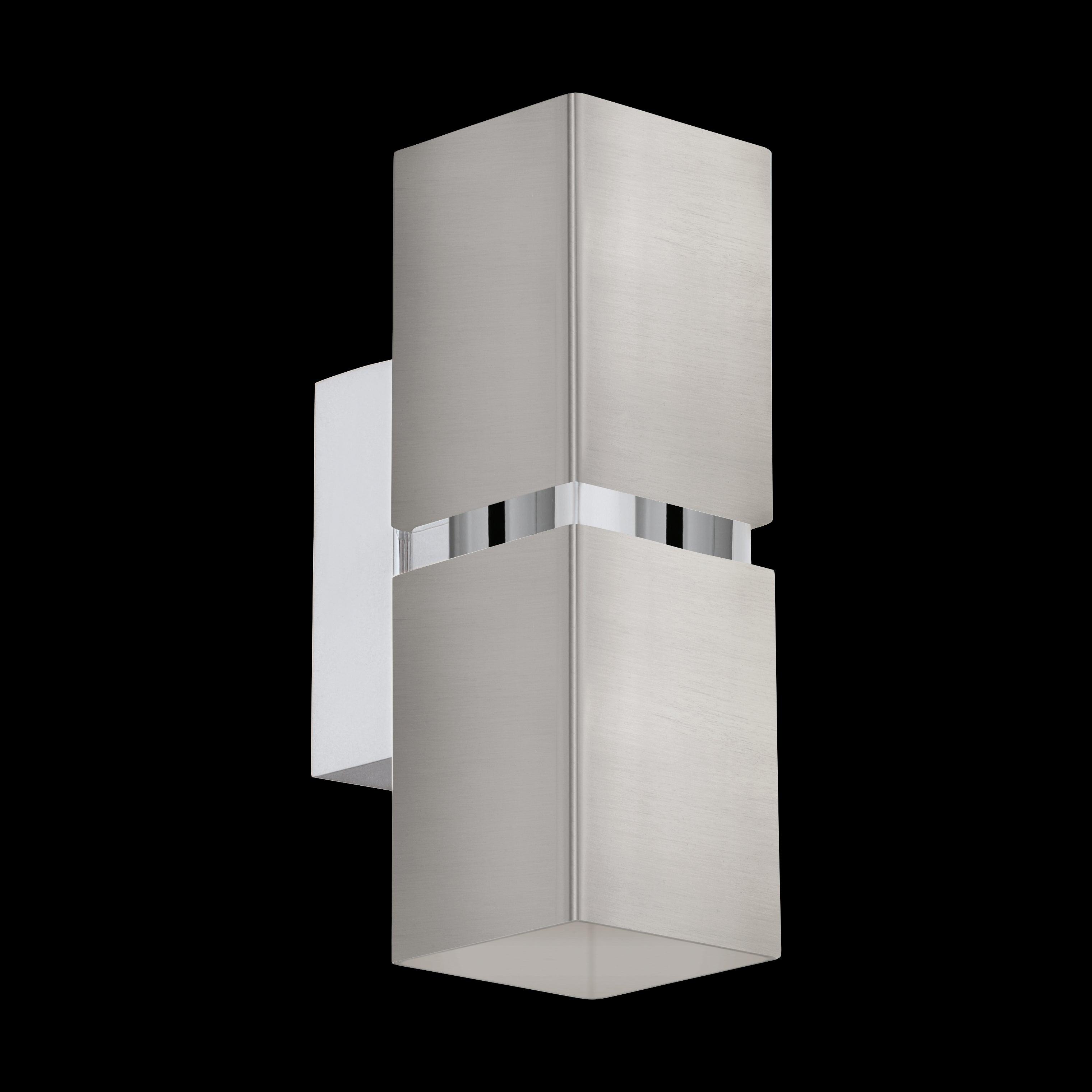 eglo passa 2 light nickel chrome wall light living room image
