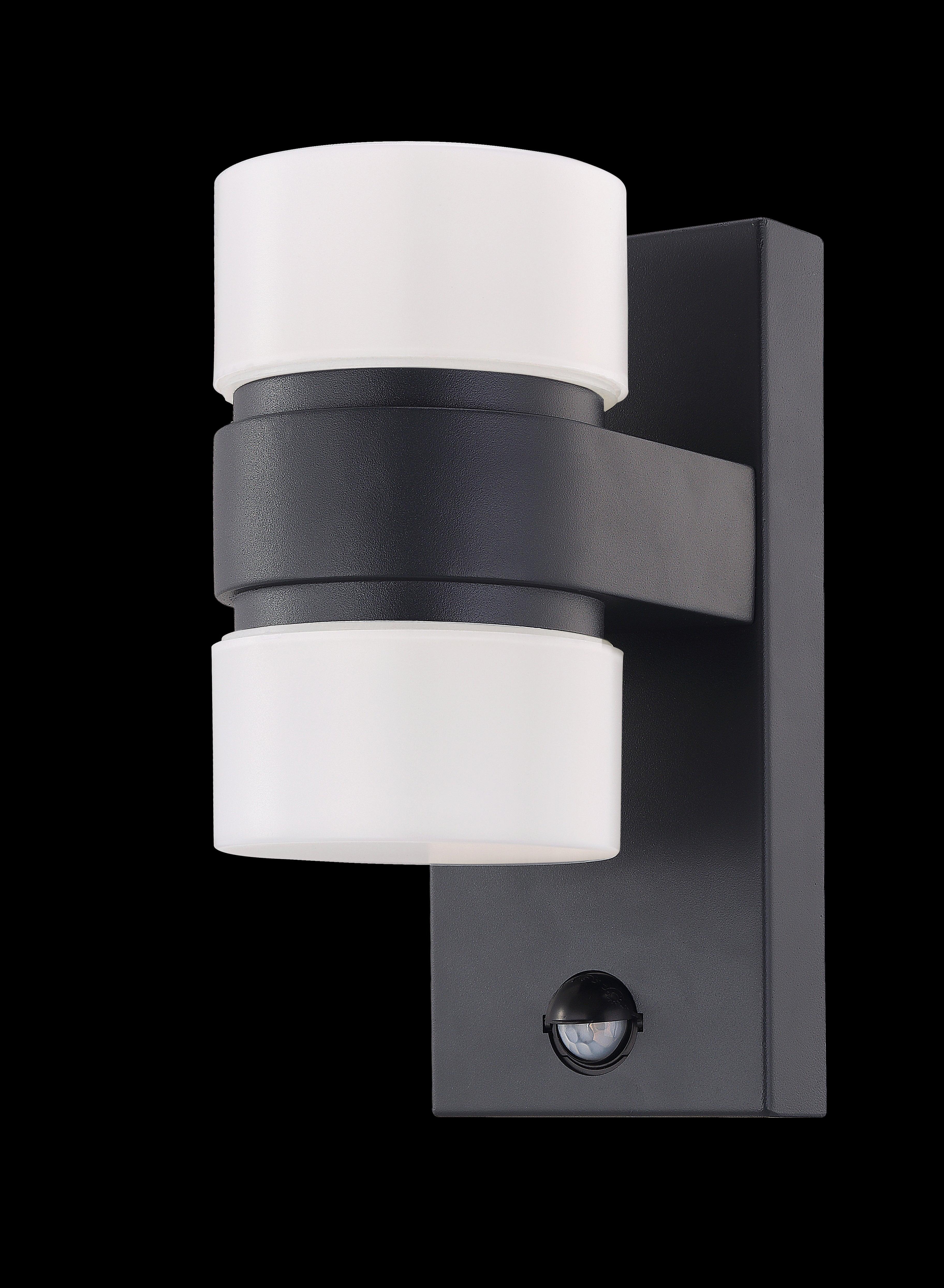 eglo atollari grey led outdoor pir wall light ip44 kitchen lighting