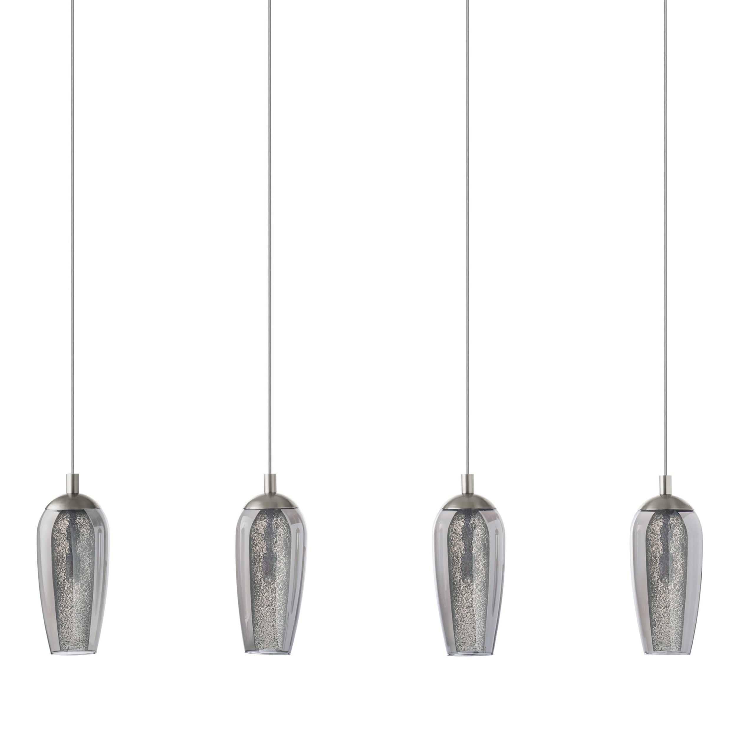 eglo farsala 4 light smoked black clear glass ceiling pendant kitchen lighting