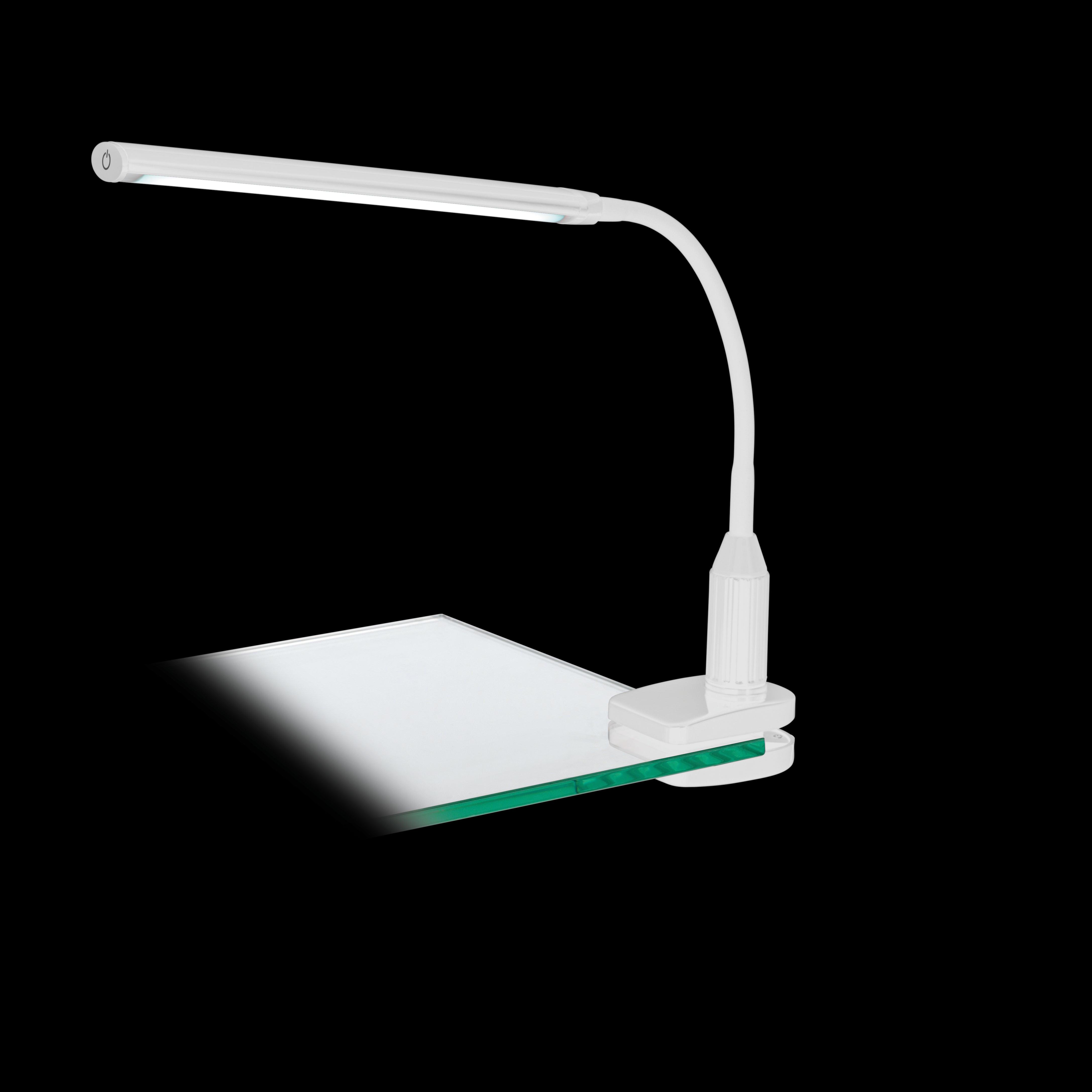 eglo laroa white led flexible table clamp task lamp living room image