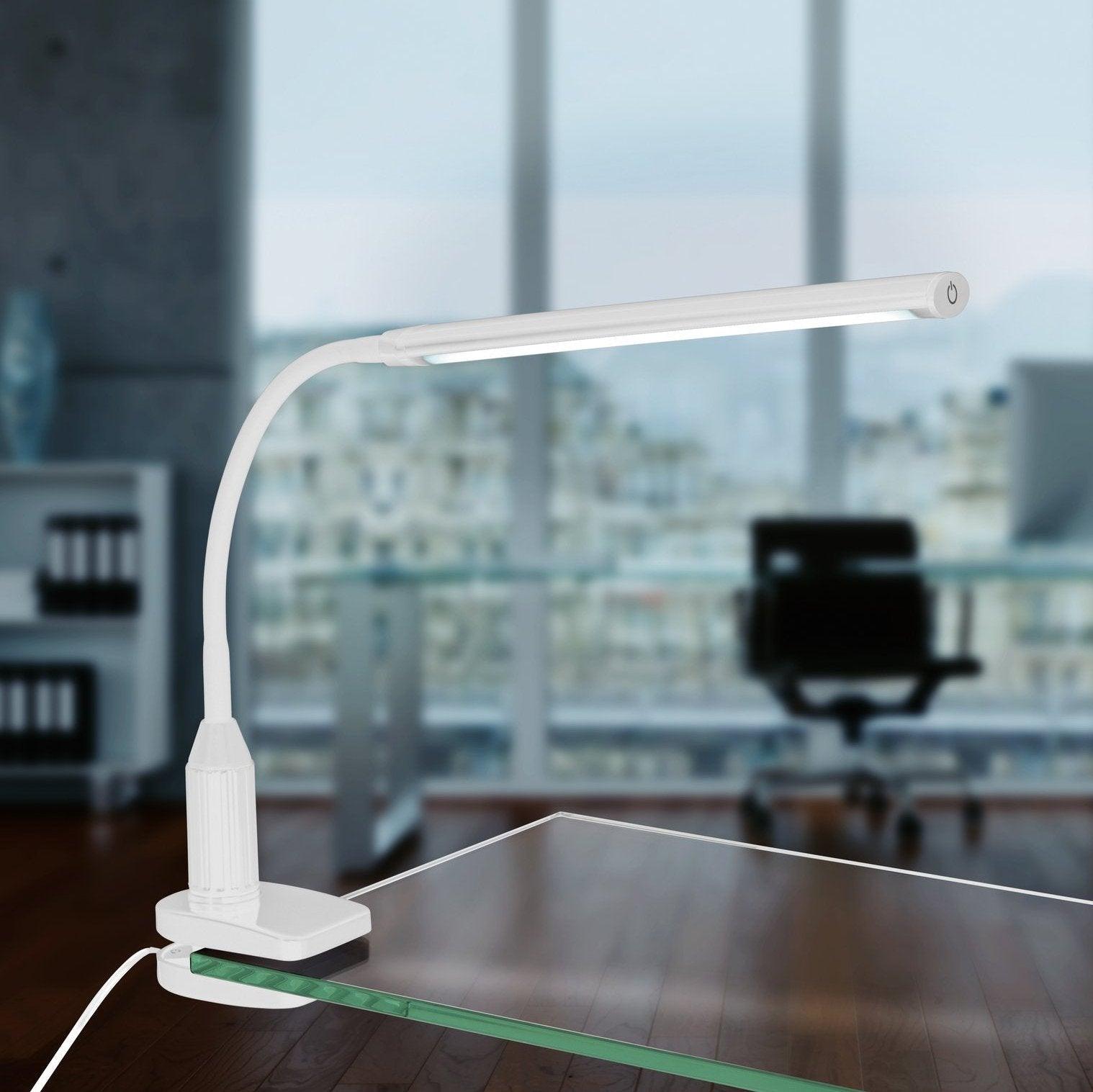 eglo laroa white led flexible table clamp task lamp
