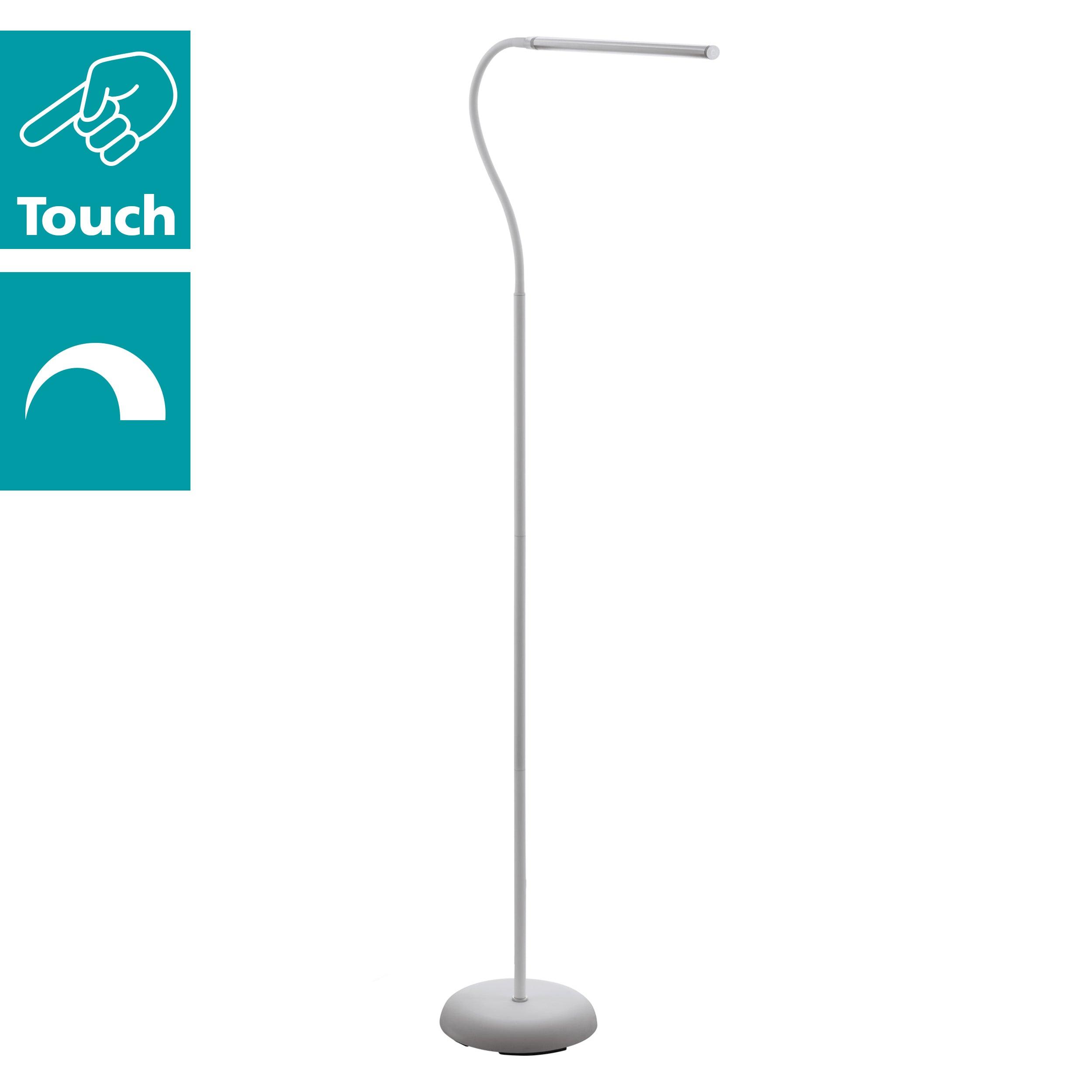 eglo laroa white led adjustable touch floor lamp kitchen lighting