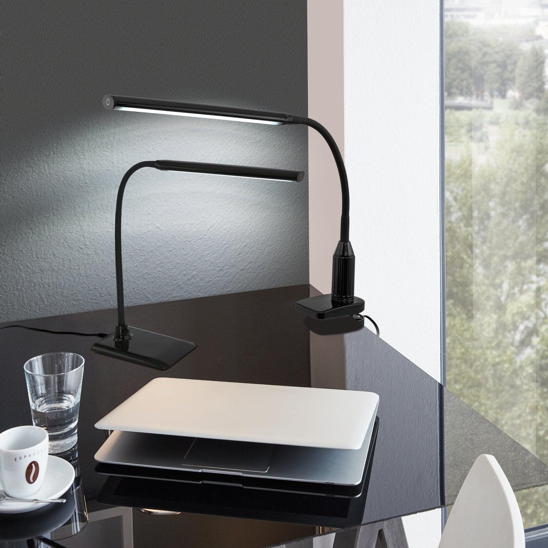 eglo laroa black led flexible table clamp task lamp