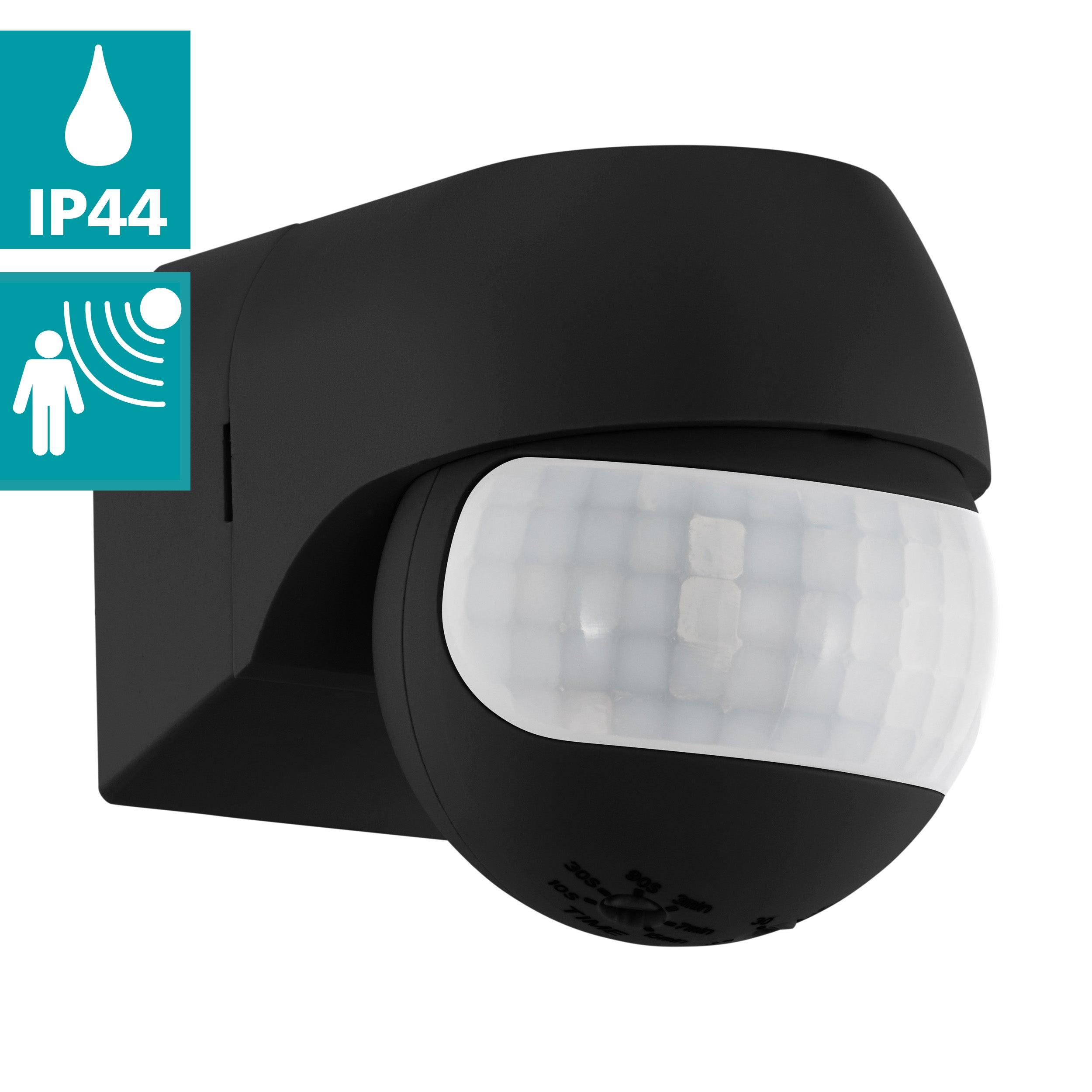 eglo detect me 1 ip44 black pir light sensor kitchen lighting