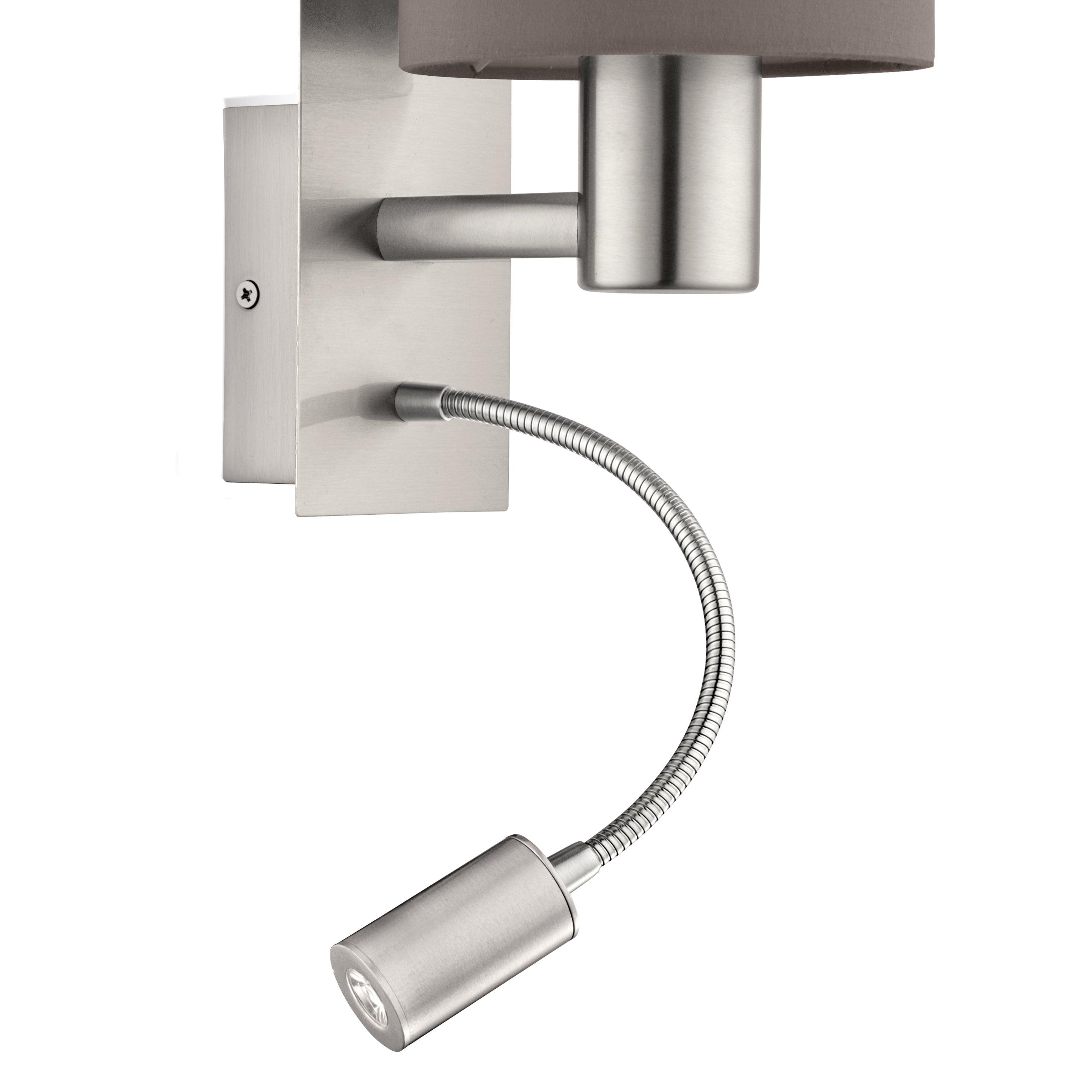 eglo pasteri nickel brown shade wall light with reading light kitchen lighting
