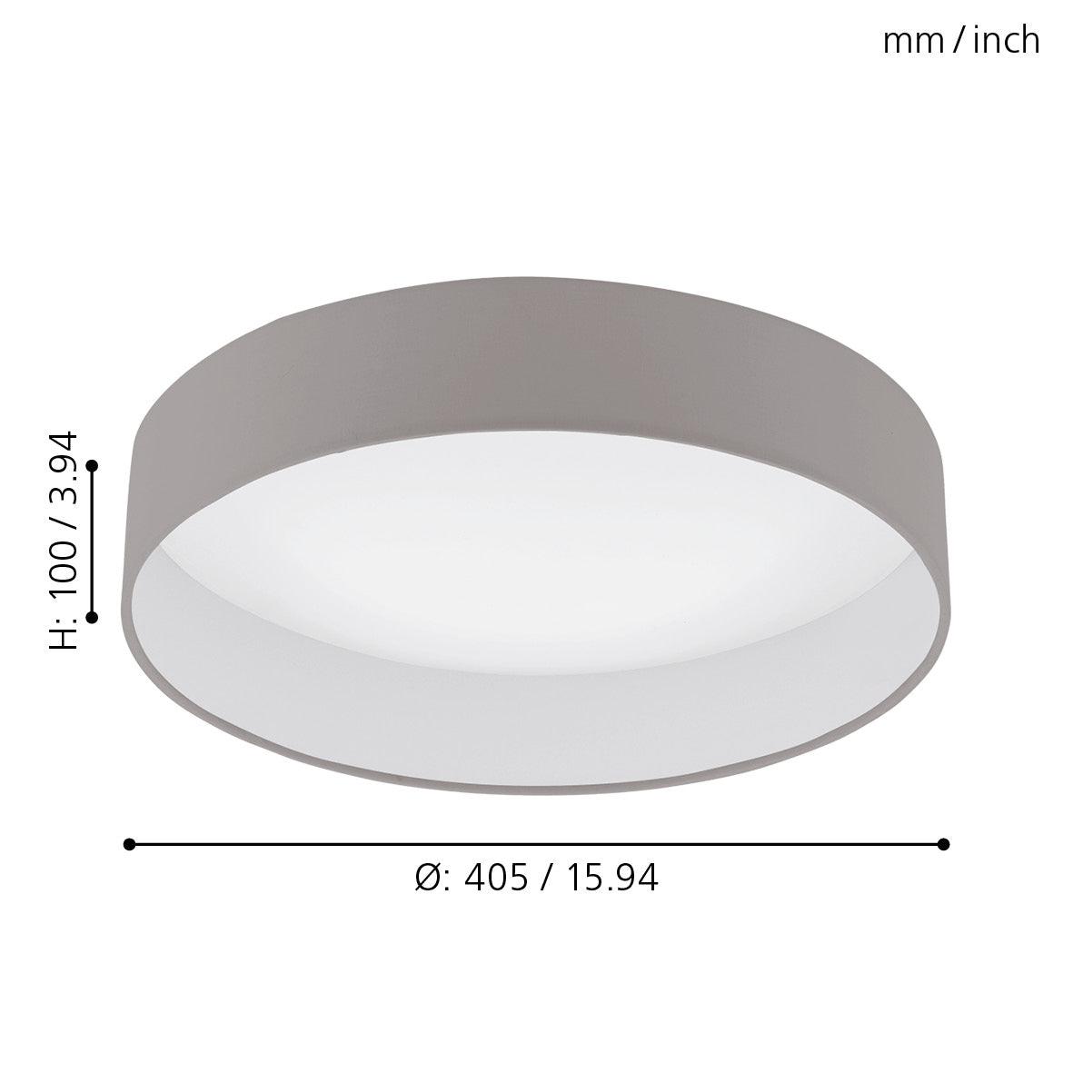 eglo palomaro 1 flush taupe drum ceiling shade 40 5cm kitchen lighting