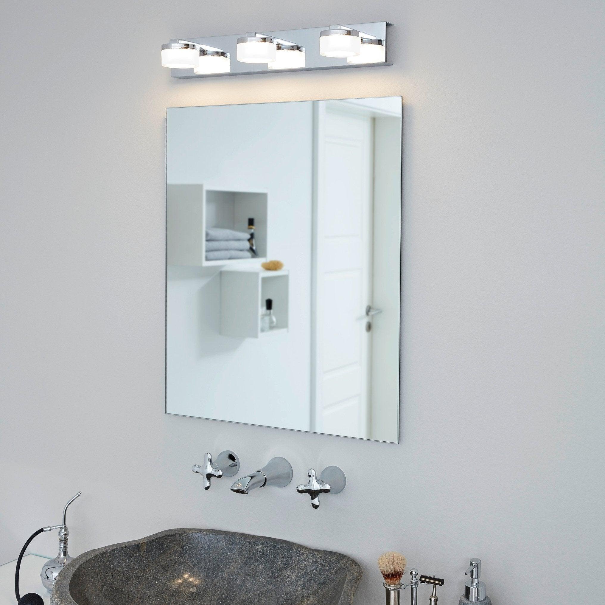 eglo romendo 1 chrome ip44 led bathroom triple wall light living room image