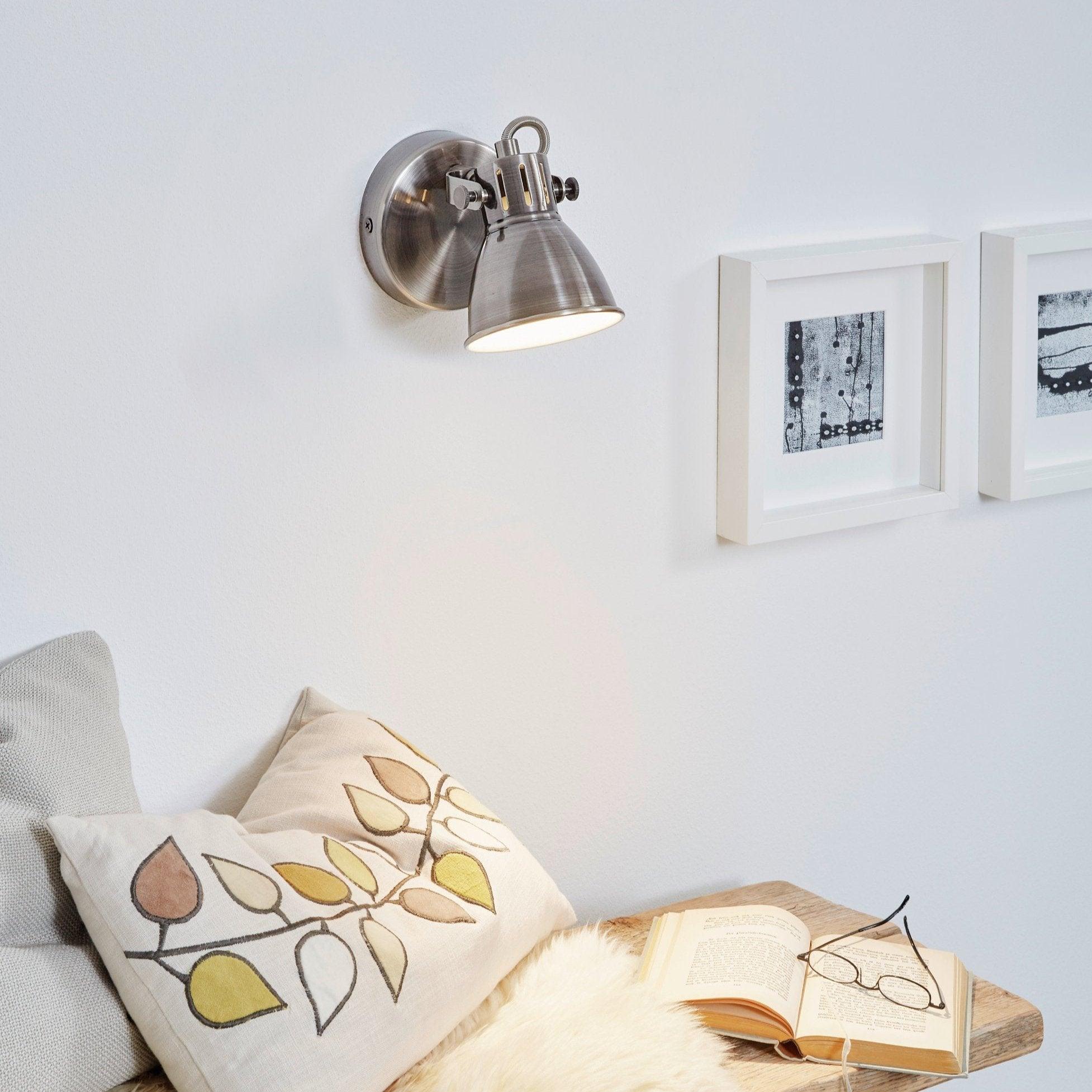 eglo seras nickel wall spotlight