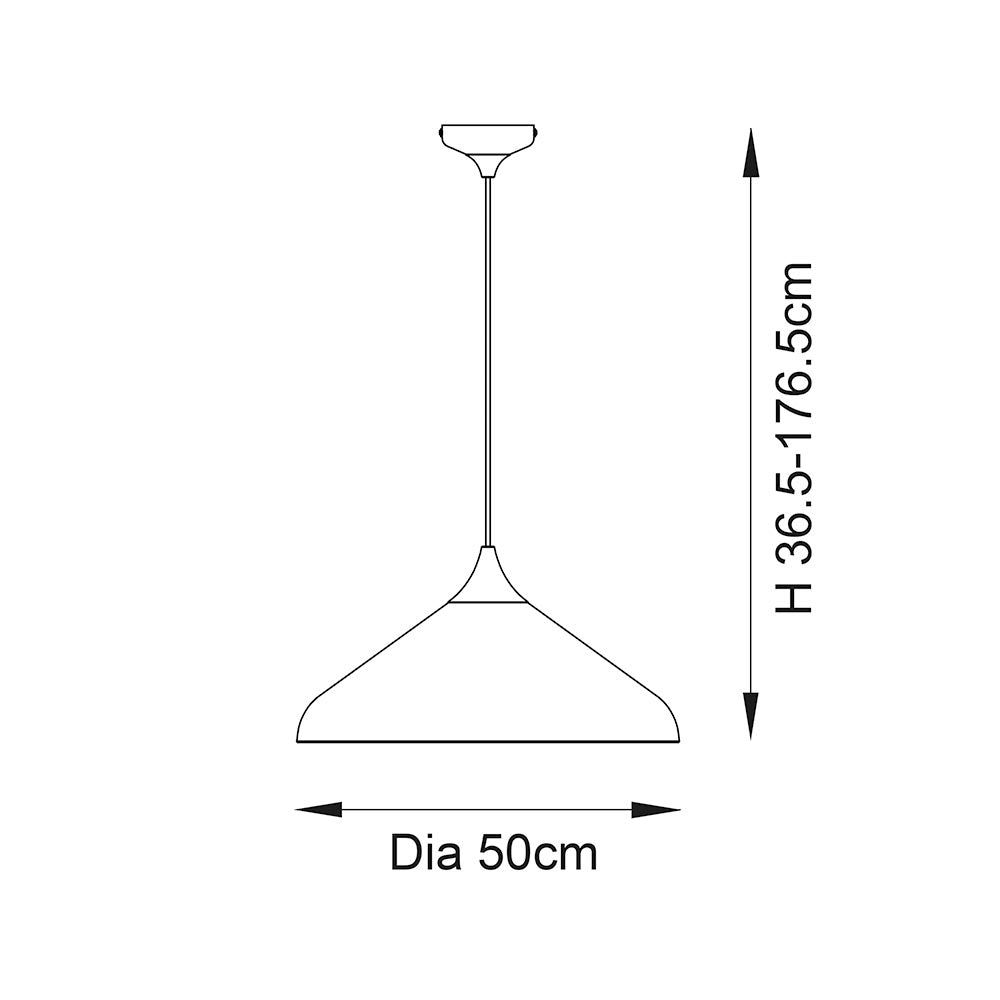 Ovni Black Coned Industrial Pendant Ceiling Light