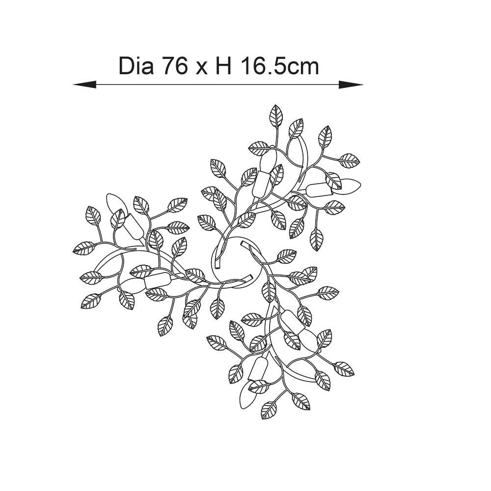 linette gold leaf detail 6 light ceiling flush by Endon Lighting Living Room Family Shot