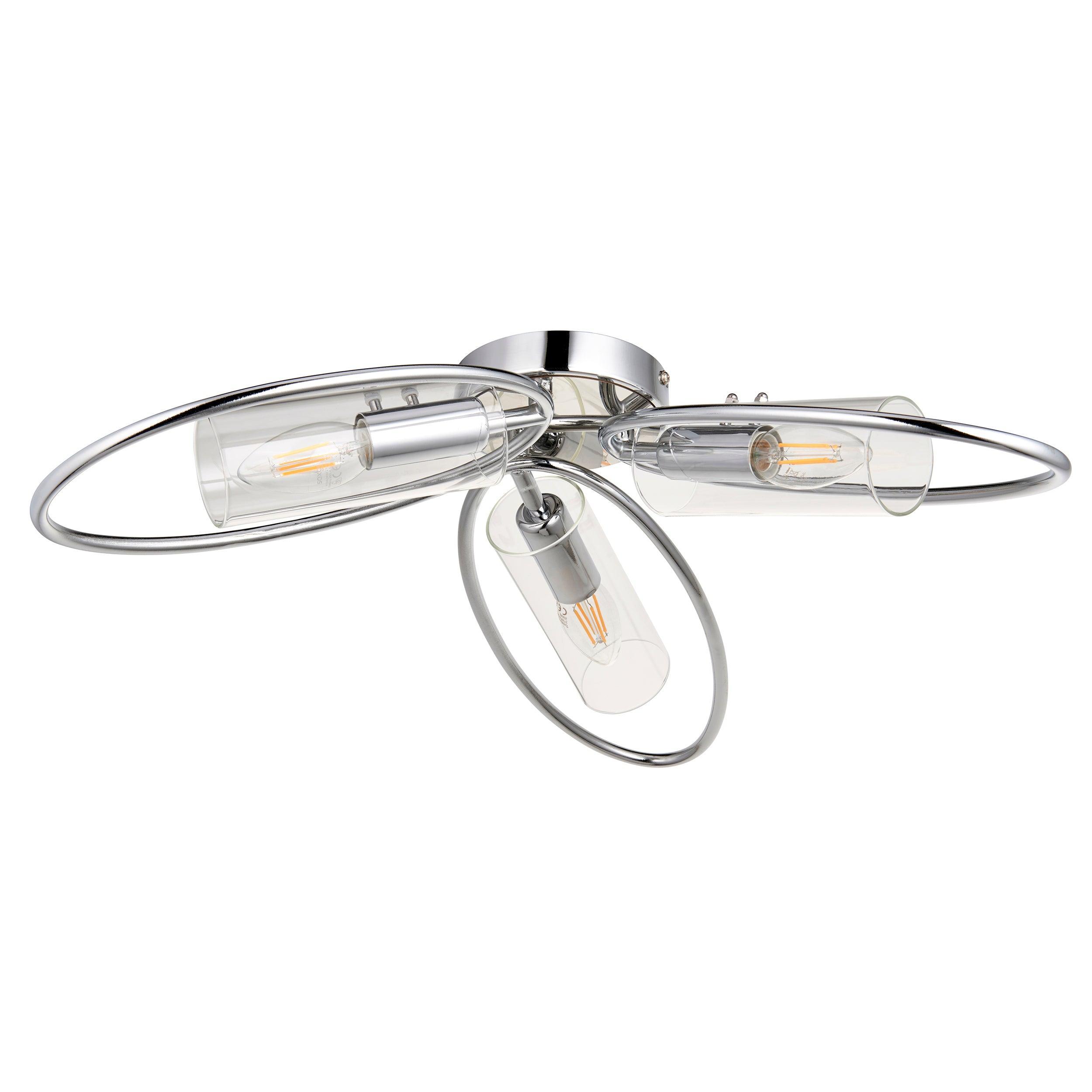 Endon Amari 3 Light Semi Flush Chrome Ceiling Light Living room Living Room Image 2