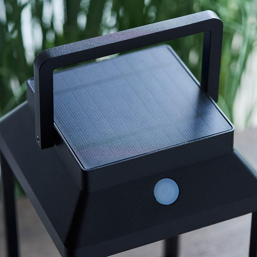 Endon Linterna 1 Light Solar Outdoor Black Table Lamp-warehouse-180926