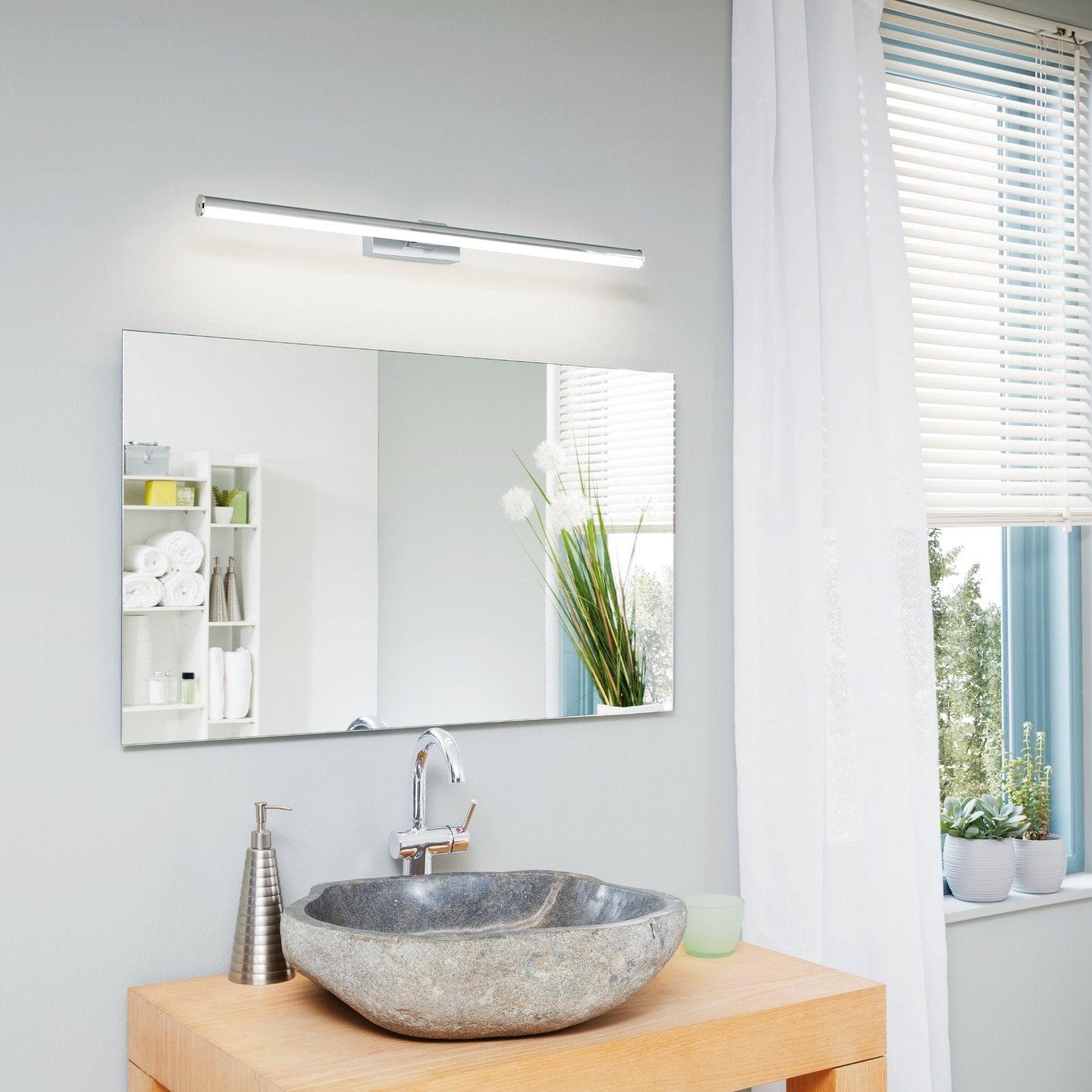 eglo vadumi ip44 chrome led bathroom wall light 78cm