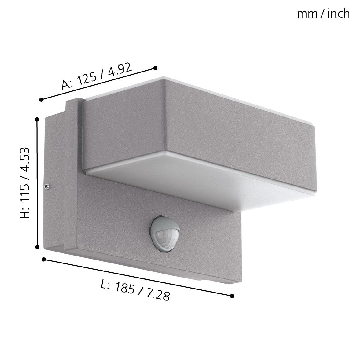 eglo azzinano silver led outdoor wall light day night sensor kitchen lighting