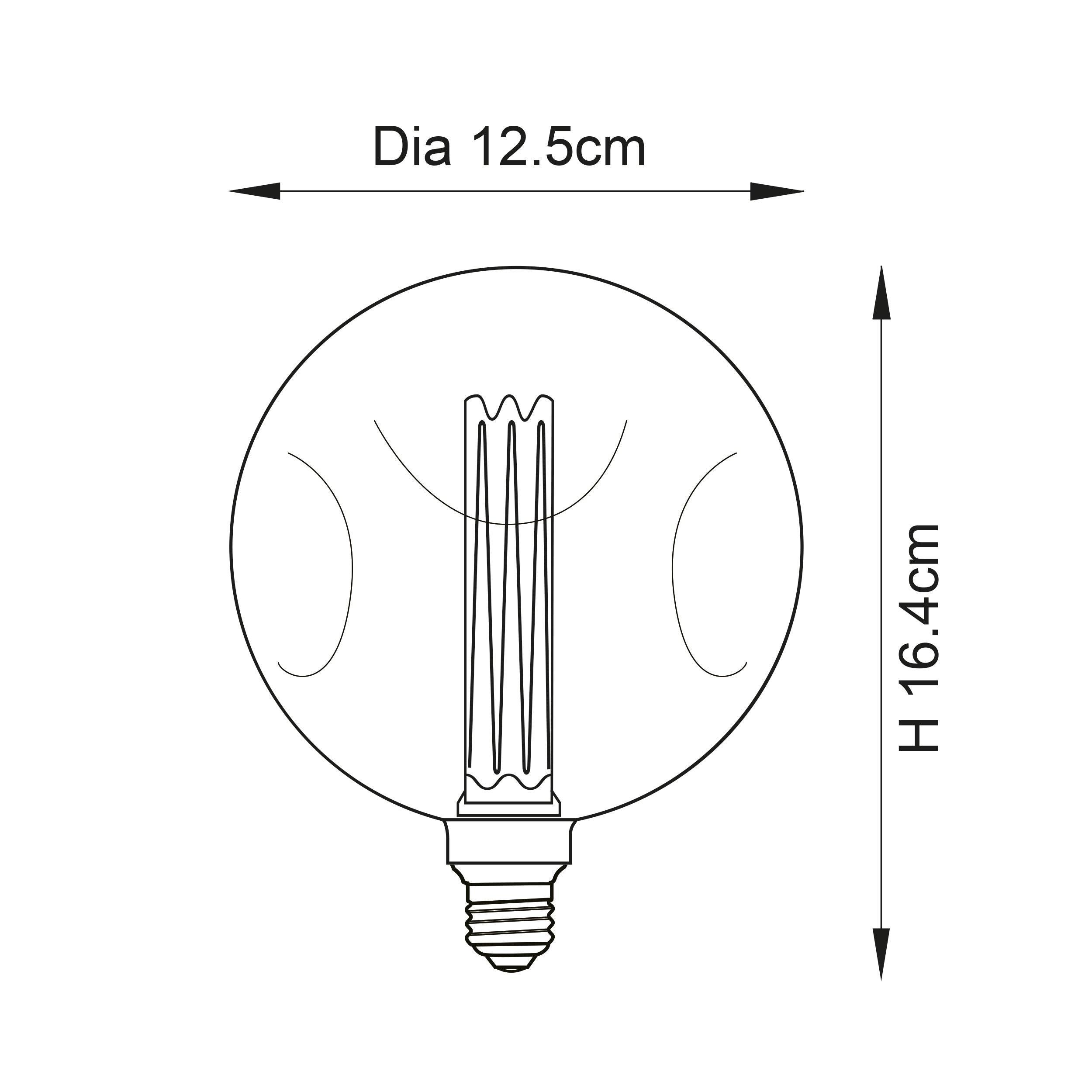 dimple amber tinted glass decorative 2 4w led e27 light bulb close fitting image