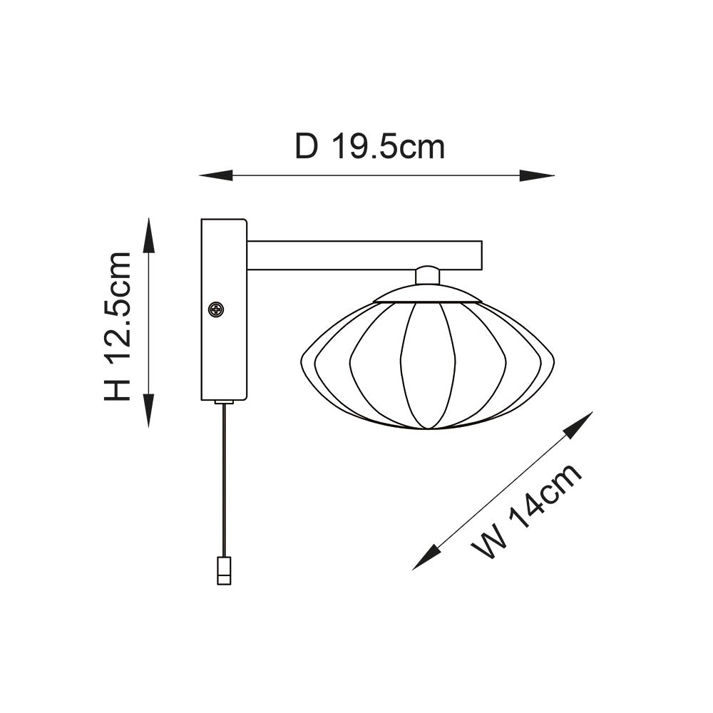 Trocadero Art Deco Brass Bathroom Wall Light - Glass Shade