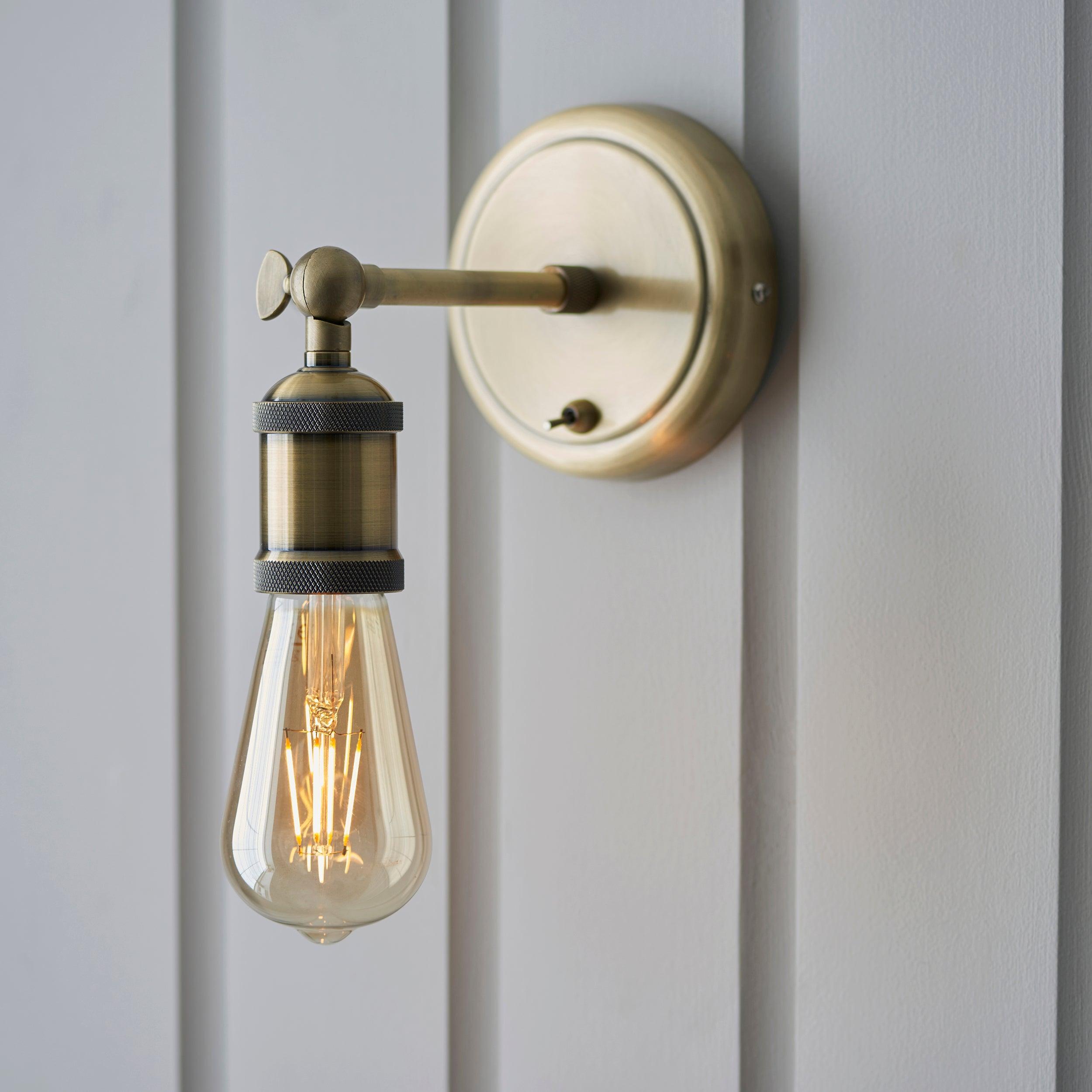 hal brass finish wall light 1 by Endon Lighting Hallway lights Close Up