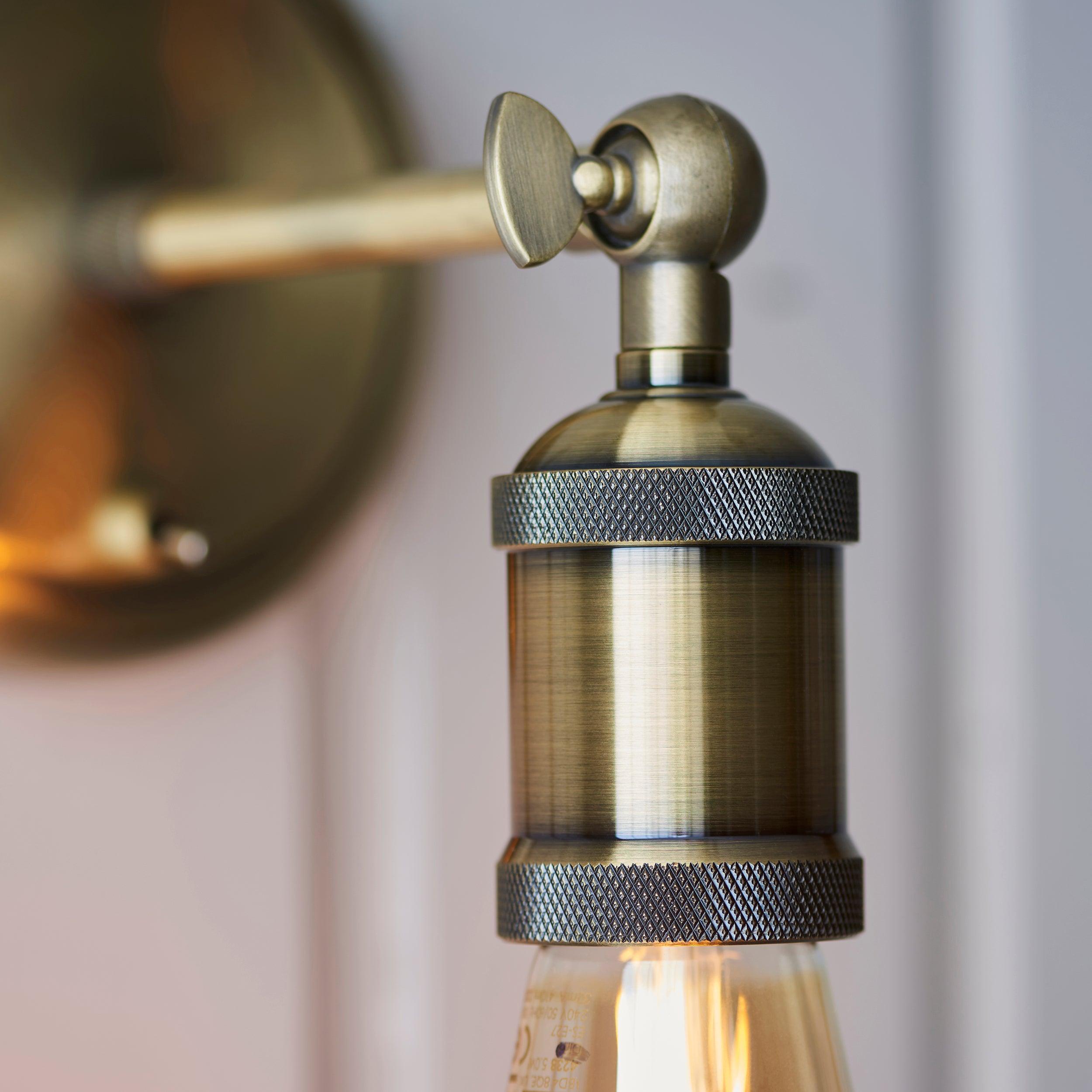 hal brass finish wall light 1 by Endon Lighting Kitchen Lights CLose Up