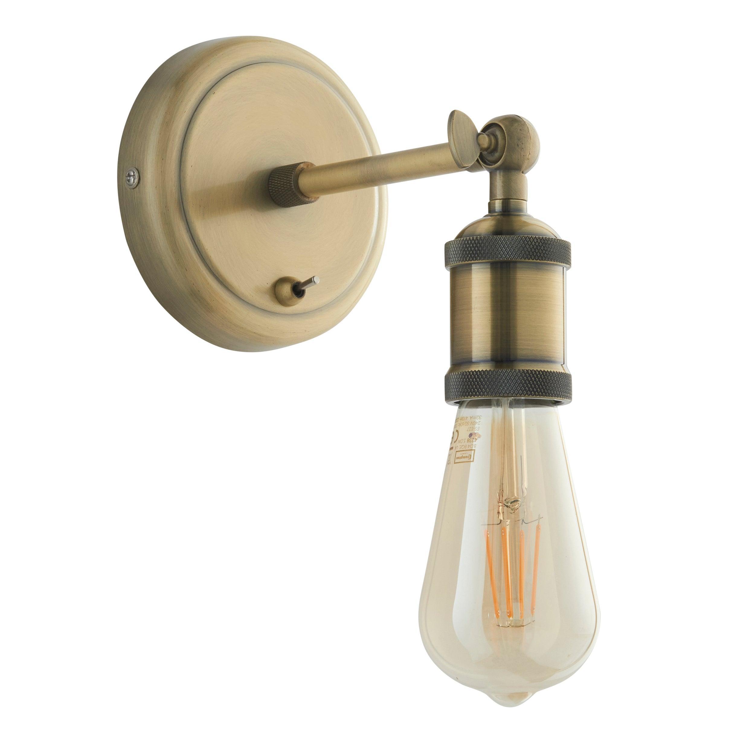 hal brass finish wall light 1 by Endon Lighting Dining Room Close Up Image