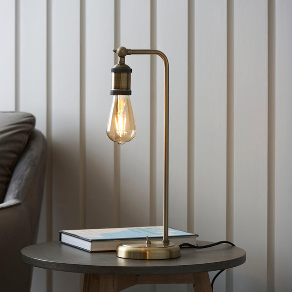 Endon Hal 1 Light Brass Finish Table Lamp-Endon Lighting-Living-Room-Tiffany Lighting Direct-[image-position]