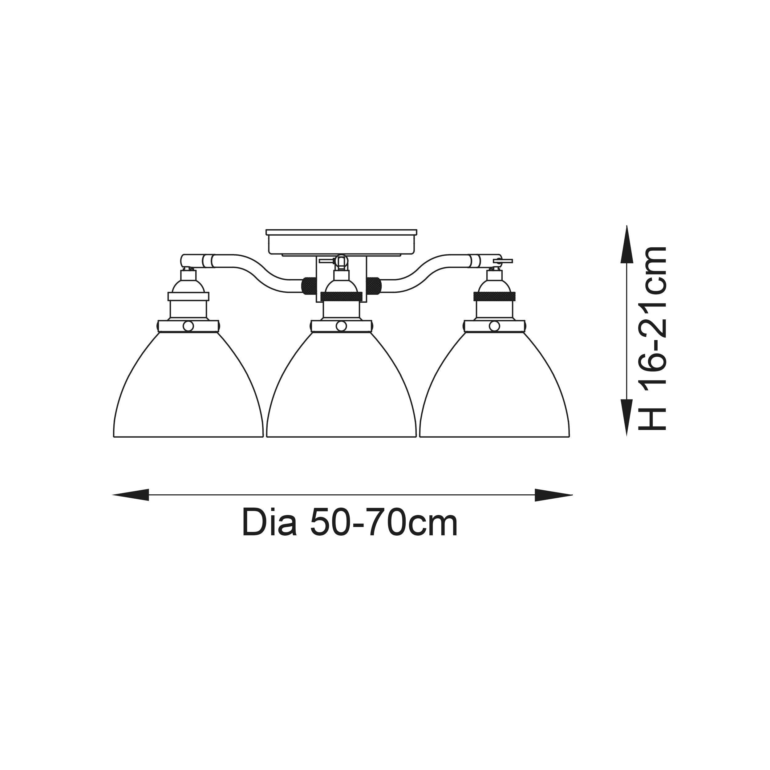Endon Hansen 3 Light Brass Semi-Flush Ceiling Light Living room image 3