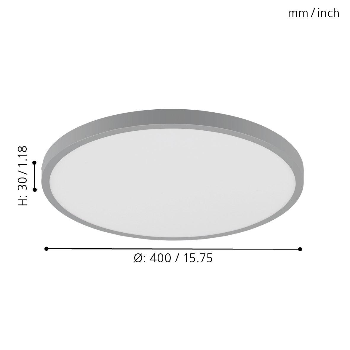 eglo fueva 1 led round silver flush ceiling light living room close up