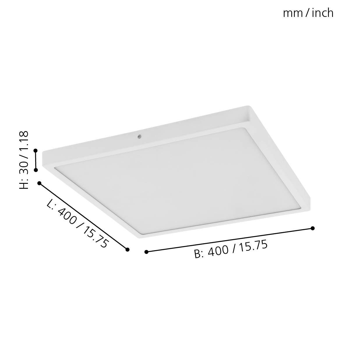 eglo fueva 1 led white square flush ceiling light living room close up
