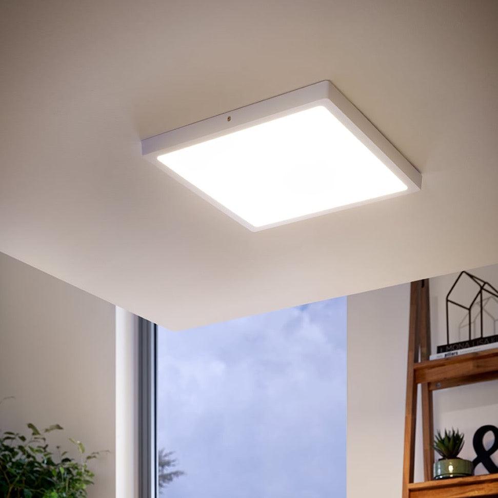 eglo fueva 1 led white square flush ceiling light