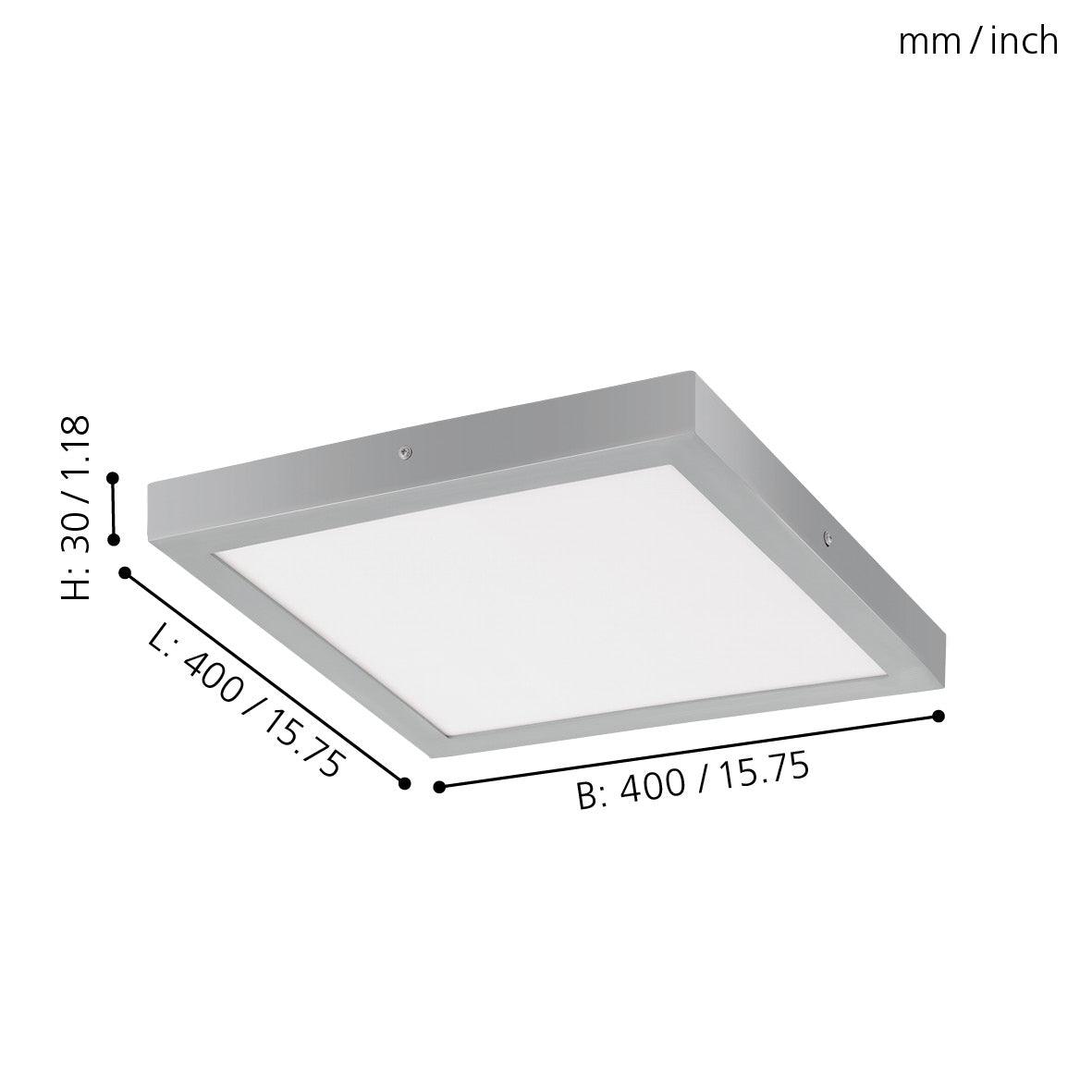 eglo fueva 1 led silver square flush ceiling light living room close up