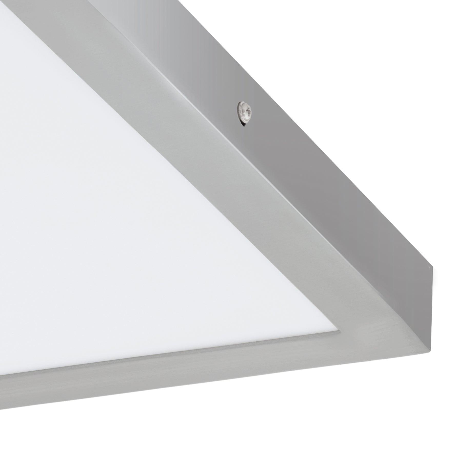 eglo fueva 1 led silver square flush ceiling light 30cm kitchen lighting