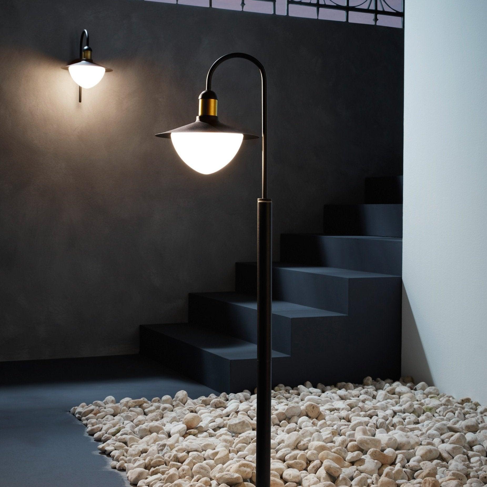 eglo sirmione black gold lamp post outdoor ip44 light