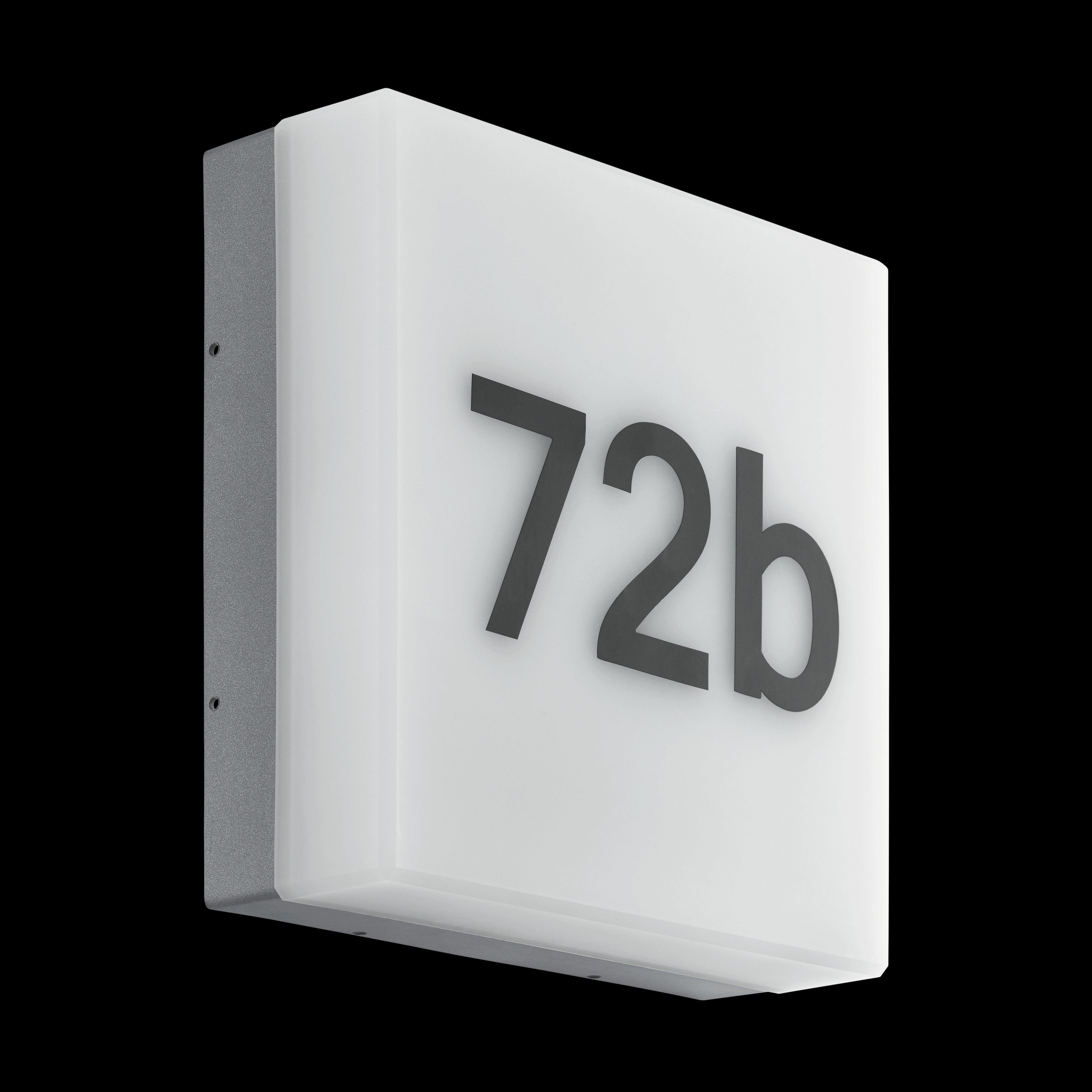 eglo cornale grey outdoor house number wall light ip44 living room close up