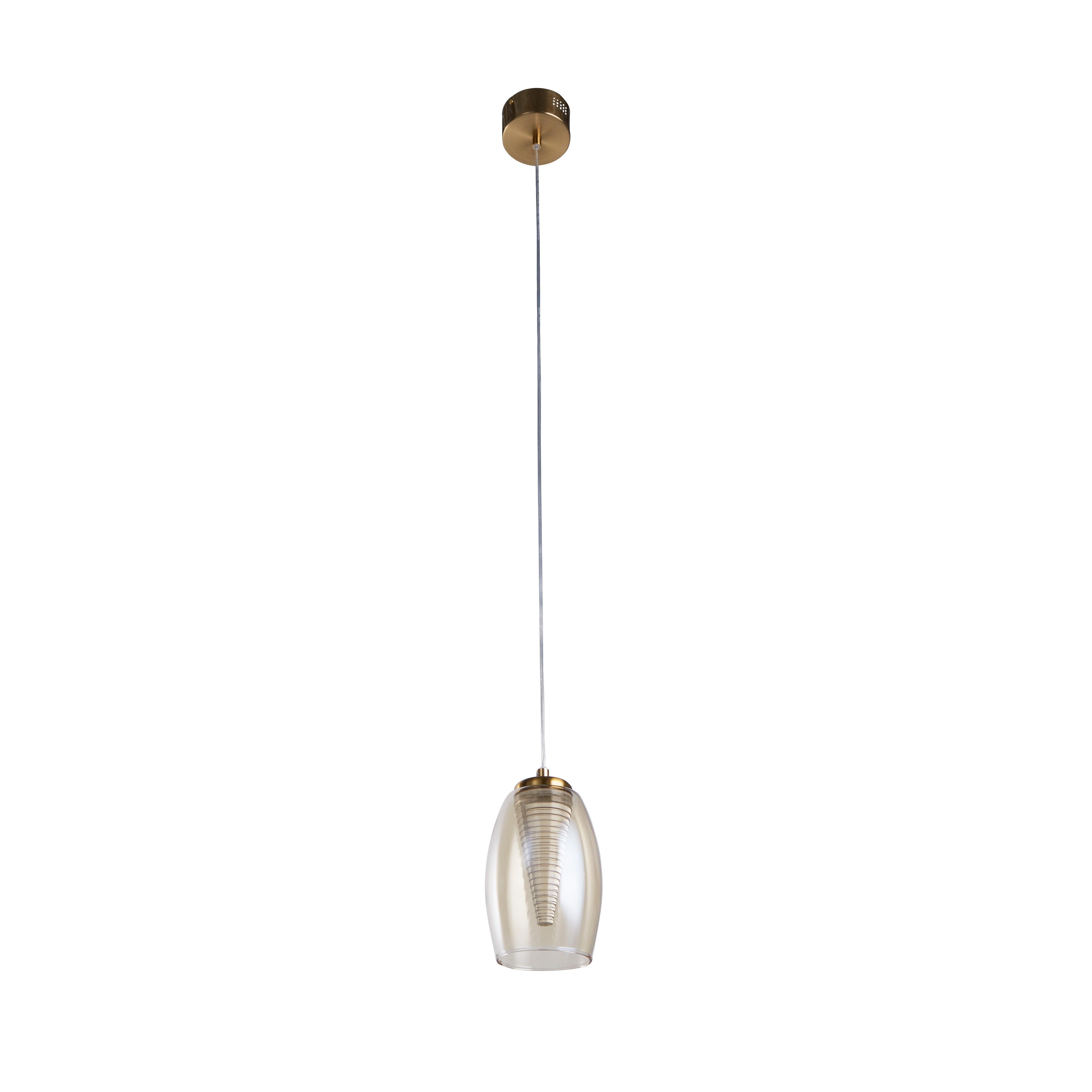 Searchlight Cyclone LED Bronze Pendant - Bronze Metal & Champagne Glass