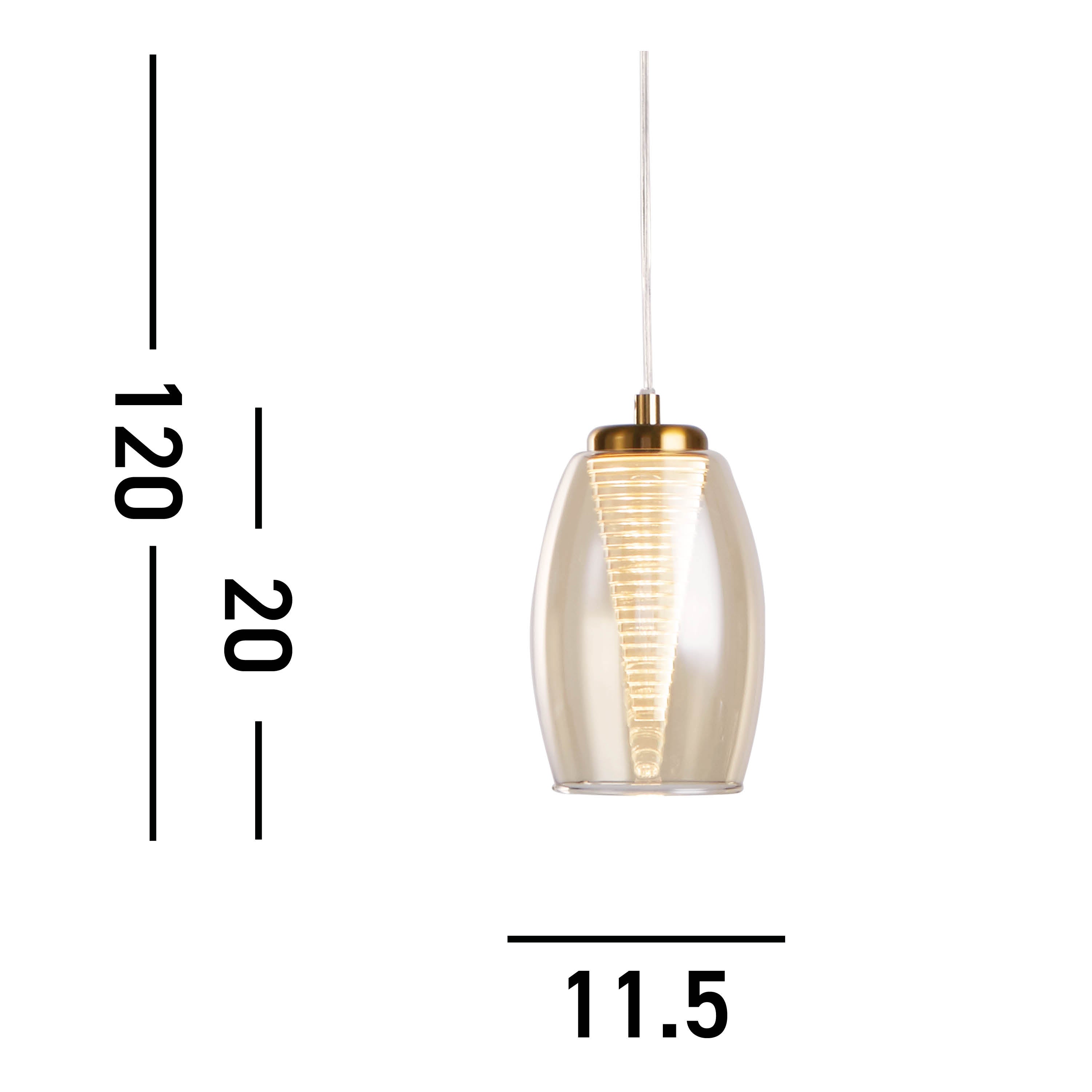 Searchlight Cyclone LED Bronze Pendant - Bronze Metal & Champagne Glass