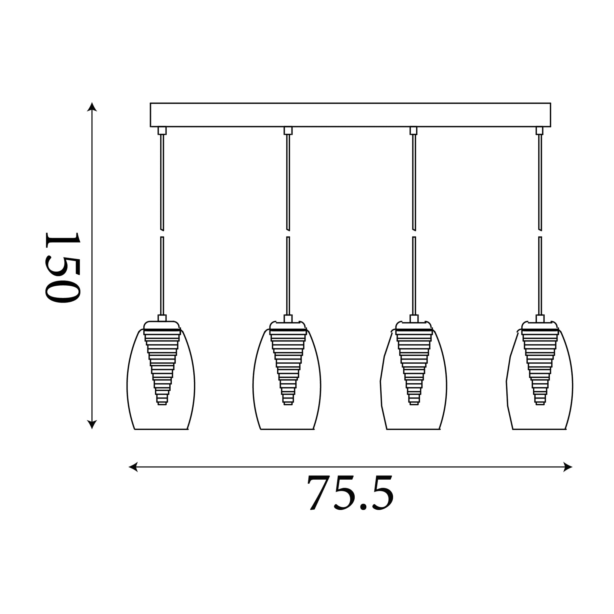 Cyclone 4 Light LED Bar Kitchen Ceiling Light