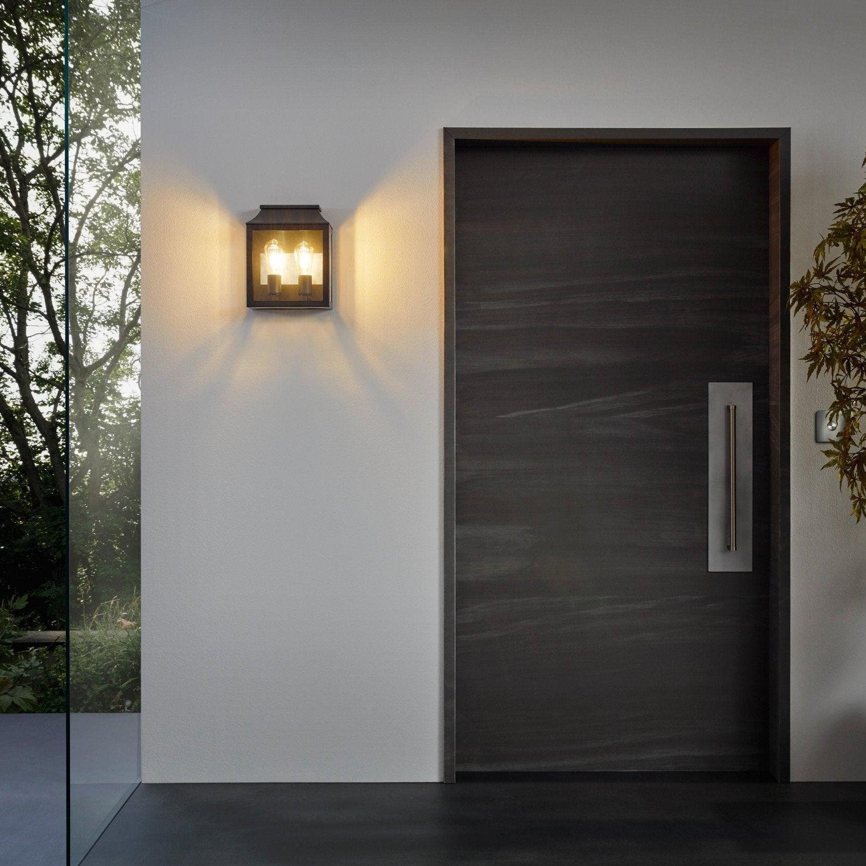 eglo soncino black half lantern outdoor wall light ip44