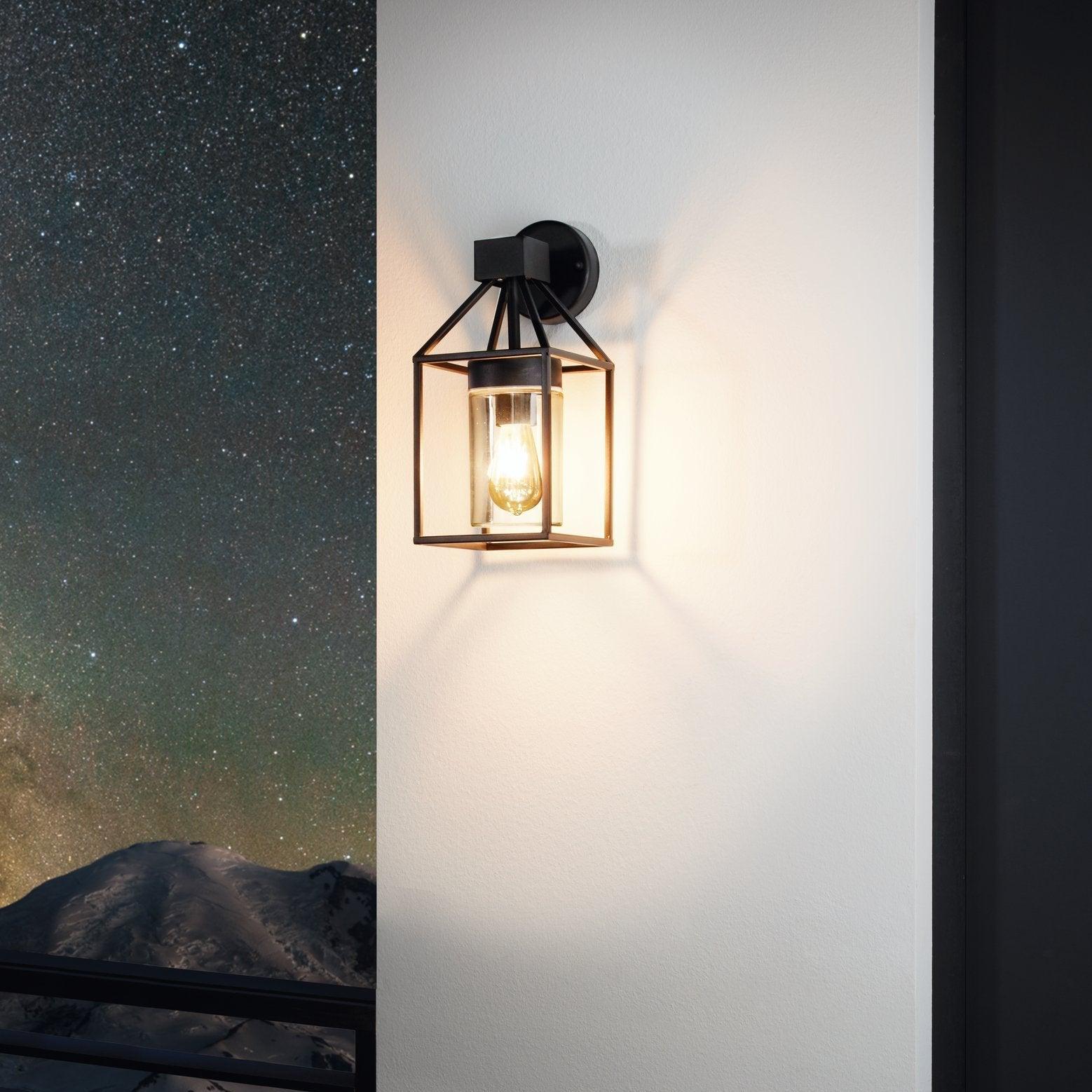 eglo trecate ip44 black outdoor wall light